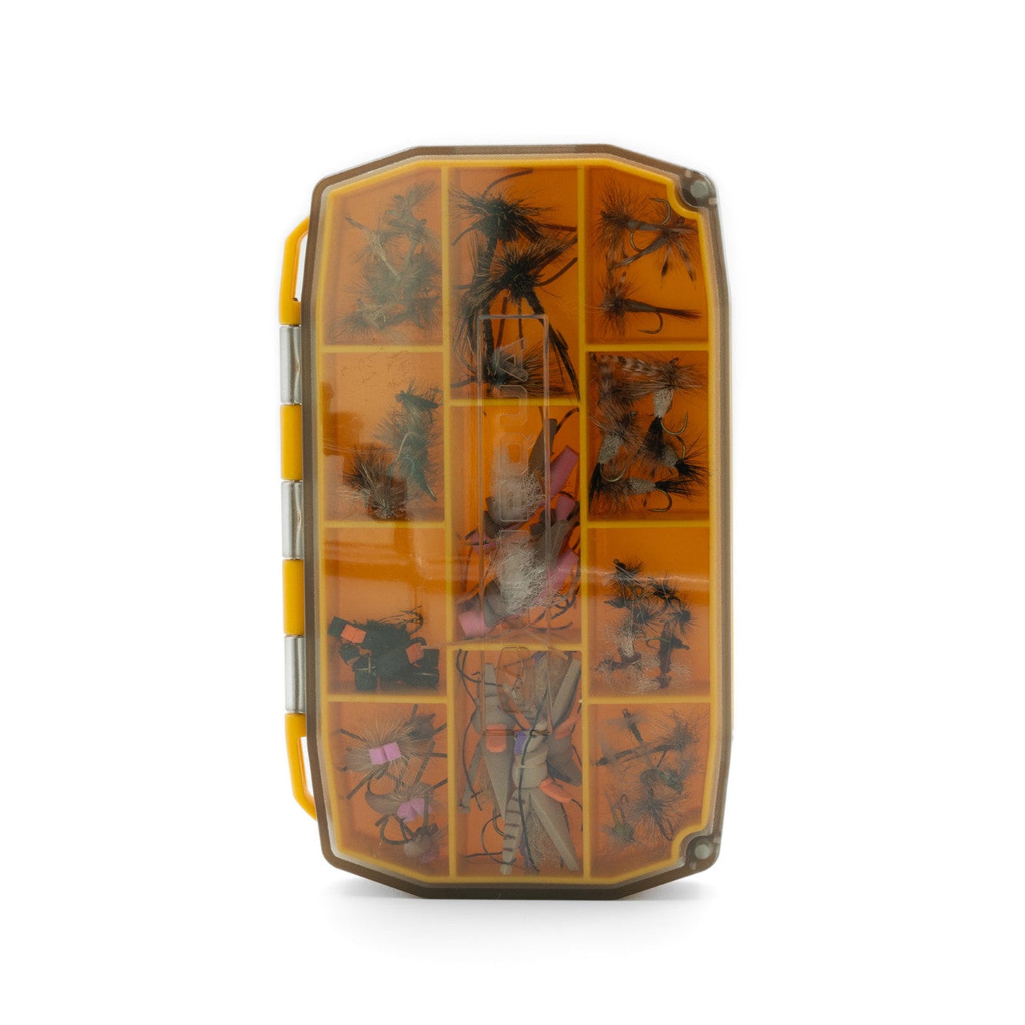 Quick access, effortless organization, and zero guesswork—the UPG Compartment Box is built for anglers who need their go-to patterns ready at a glance.
With 11 secure compartments and a clear lid, this box keeps a variety of flies neatly sorted and instantly visible, eliminating the frustration of digging through clutter.
Whether you’re storing match-the-hatch staples, trusted favorites, or fresh-off-the-vise creations, this box makes organization seamless.
It’s simple and efficient —the UPG Compart