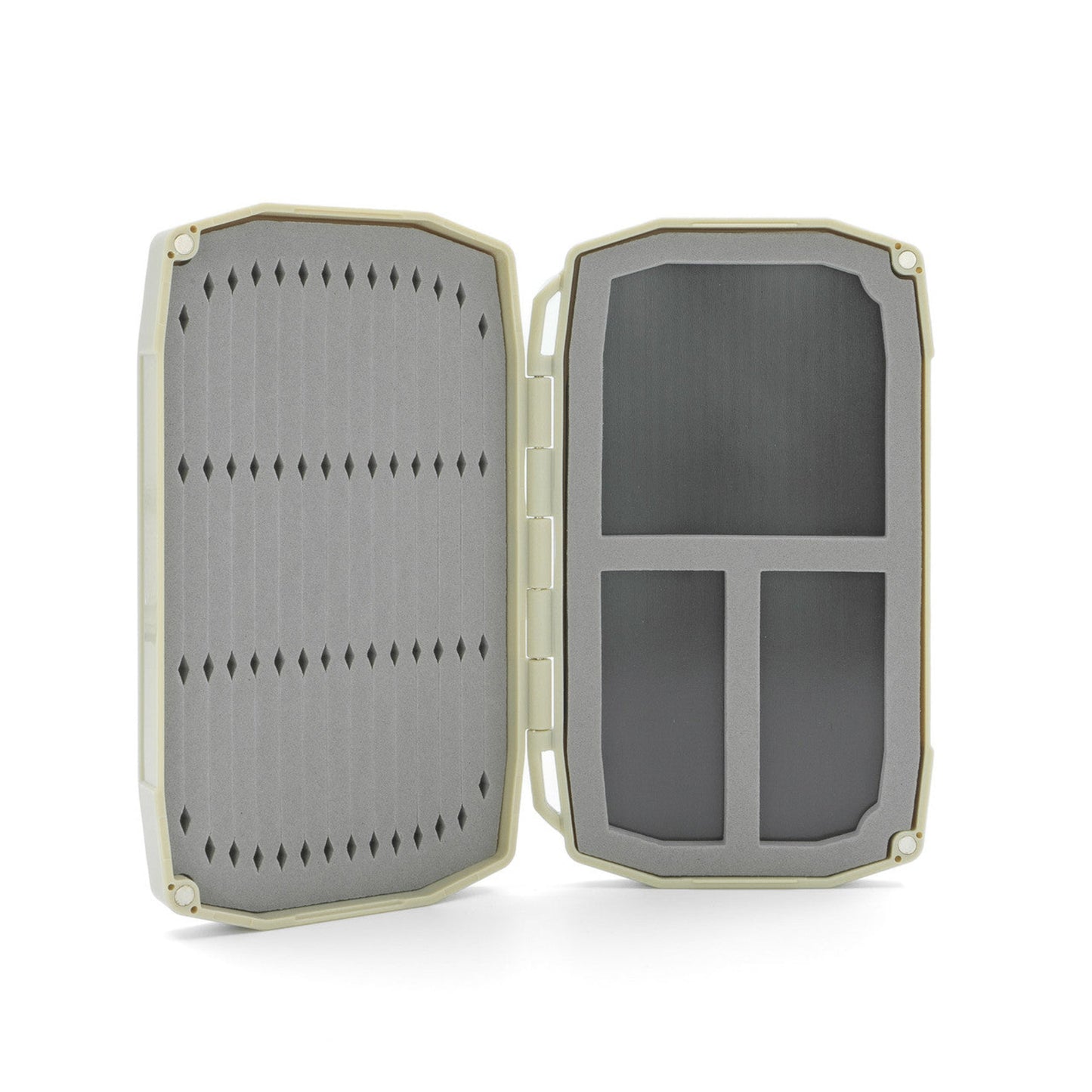 Tailwaters are challenging fisheries that demand versatility, requiring everything from size 24 dries to size 10 leeches and all the right shades of sow bugs. The new Tailwater UPG box perfectly balances fast, small-fly access with the capacity to hold and organize larger patterns. When the fishing gets complex Umpqua's new UPG Tailwater Box makes it easy to stay organized.
- Holds 275 flies or more