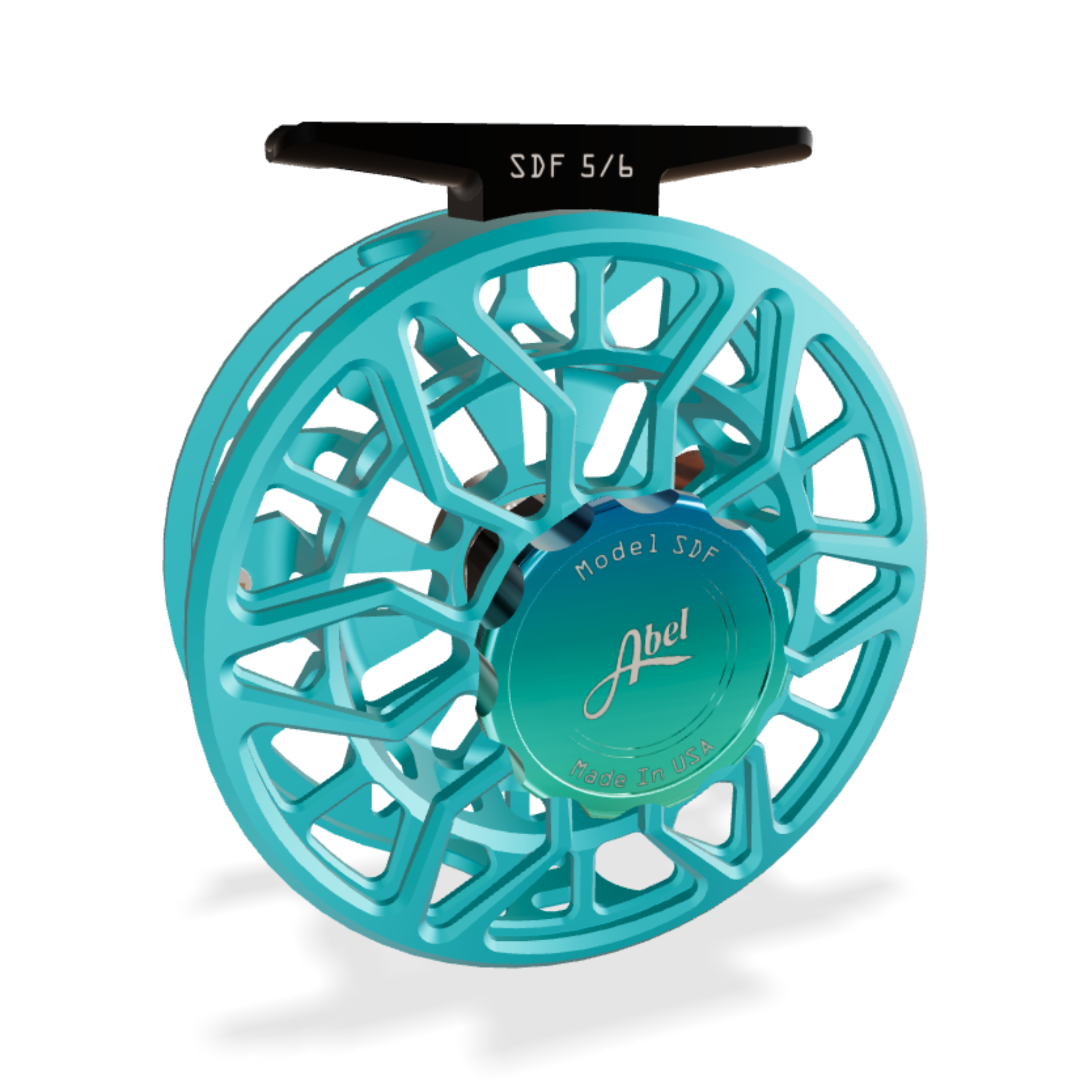 Abel SDF Fly Reel 5/6 Satin Teal - Large Arbor Trout Reel – Fish