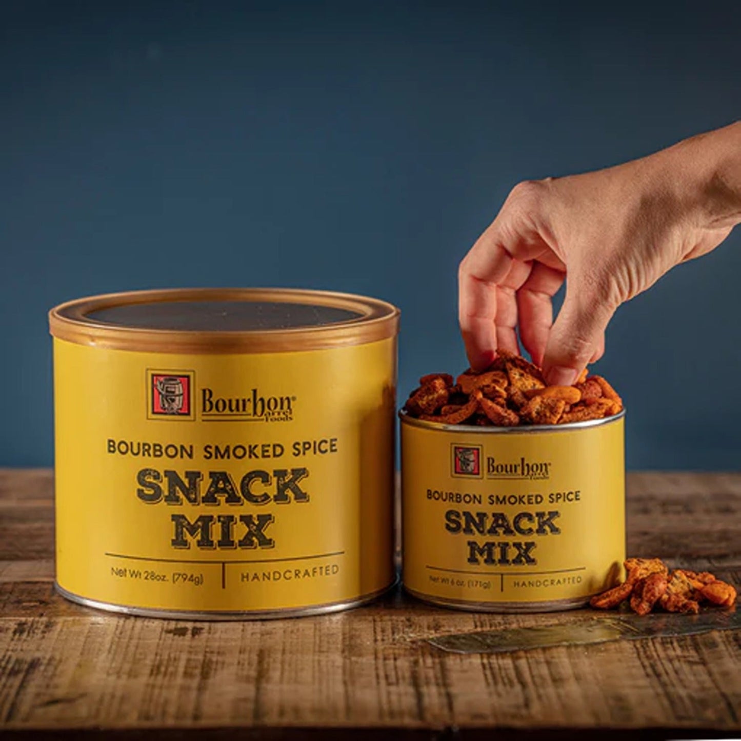 All your favorite snacks, one flavorful mix. This small-batch collection of peanuts, pretzels, sesame and corn sticks, crackers, and chips seasoned with Bourbon Smoked Spice was made for sharing, but it's so good you might want to keep it all for yourself. Now available in two sizes. #eatyourbourbon