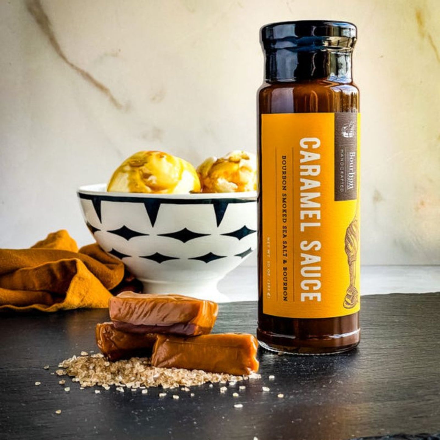 CARAMEL SAUCE - Bourbon Smoked Sea Salt & Bourbon