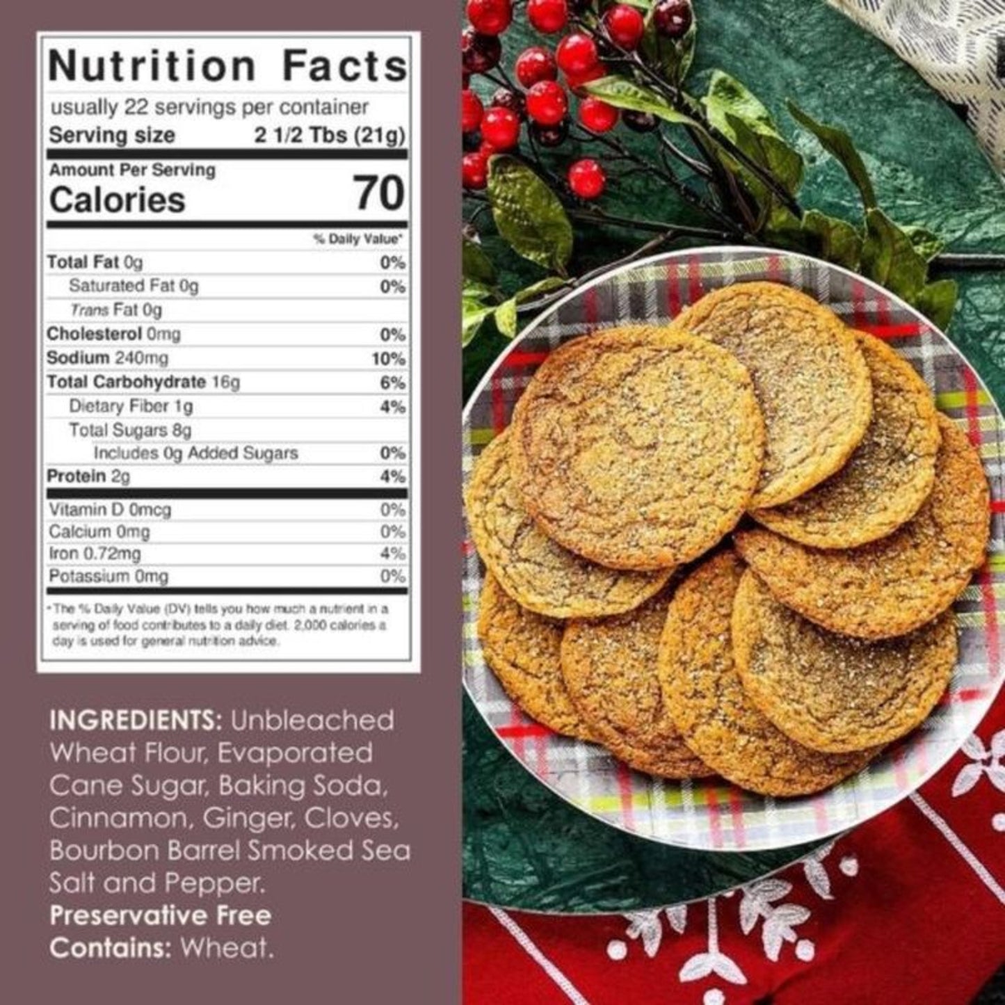 The sweet taste of simpler days, with a pop of smoky pepper. Bourbon Barrel Foods Sorghum Cookie mix is a recipe you'll find yourself turning to time and time again.