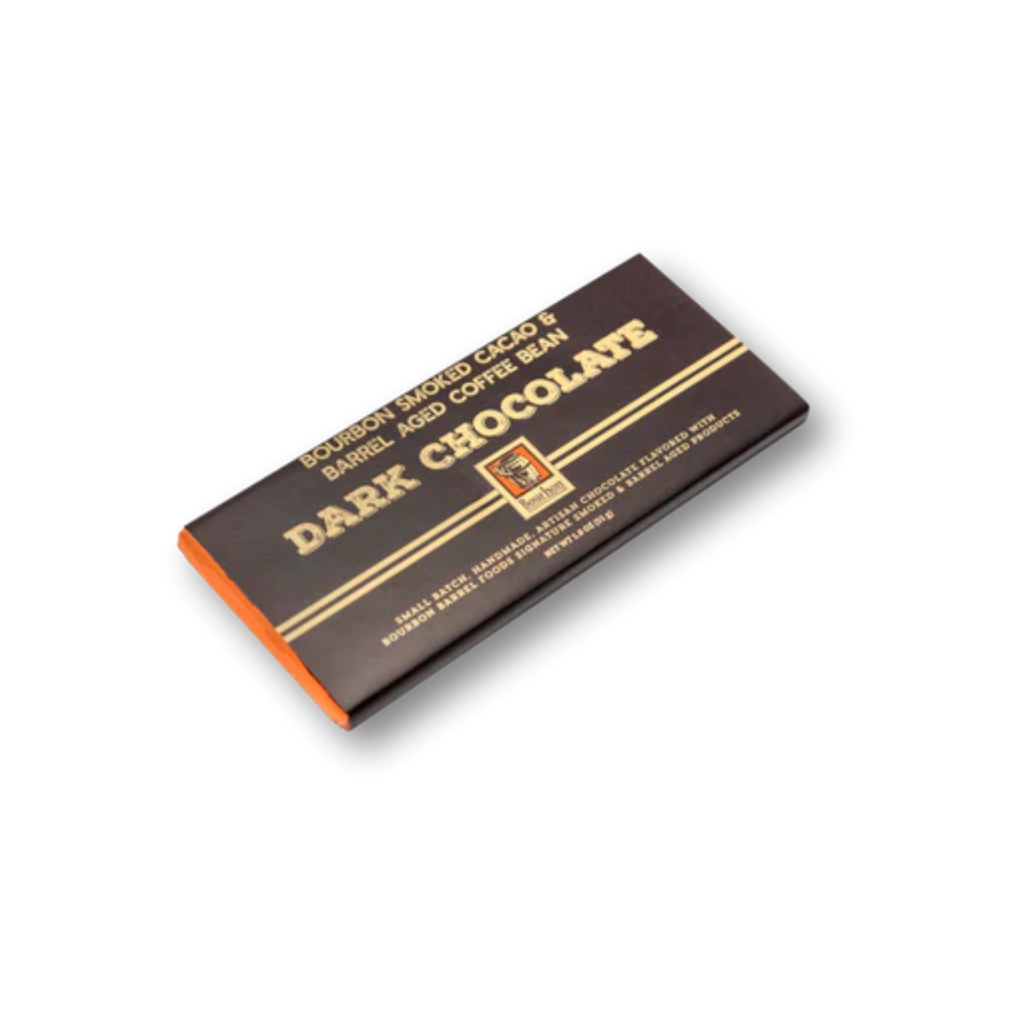 A dark chocolate bar blended with 100% Bourbon Barrel Aged Arabica coffee beans and Bourbon Smoked Cacao Nibs. Every bite is bitter, sweet, and full of subtle notes of the bourbon barrel. All of our artisan chocolate bars are small batch and handmade using our signature smoked and barrel aged products.