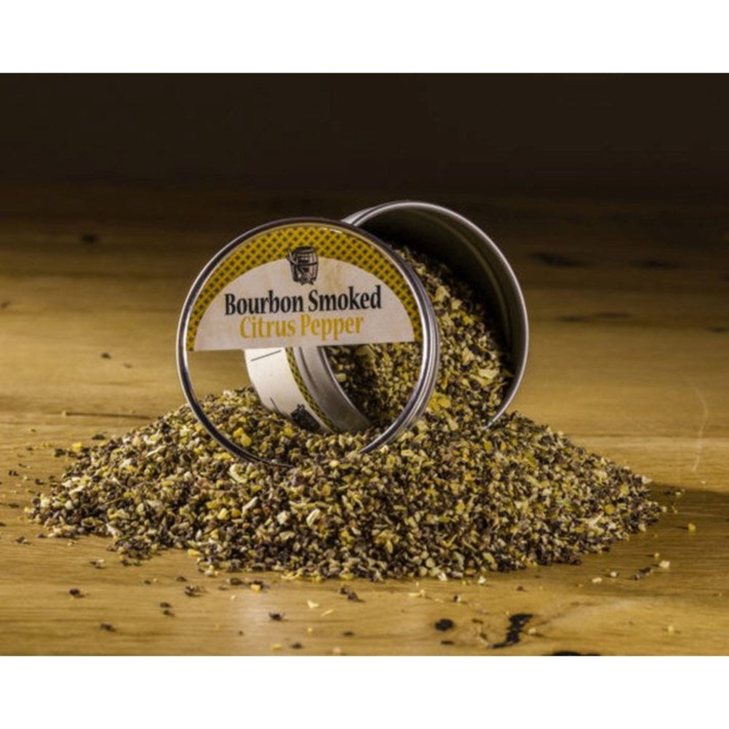 Bourbon Smoked Citrus Pepper is made with quarter cracked Malabar black pepper blended with orange peel, fennel, onion, and natural smoky flavors from Bourbon Barrel Staves. #eatyourbourbon The brightness of citrus, packed with a peppery punch gives an adventurous boost to both grilled and roasted favorites alike. Season all meats, seafood, and vegetables with this delicious blend!