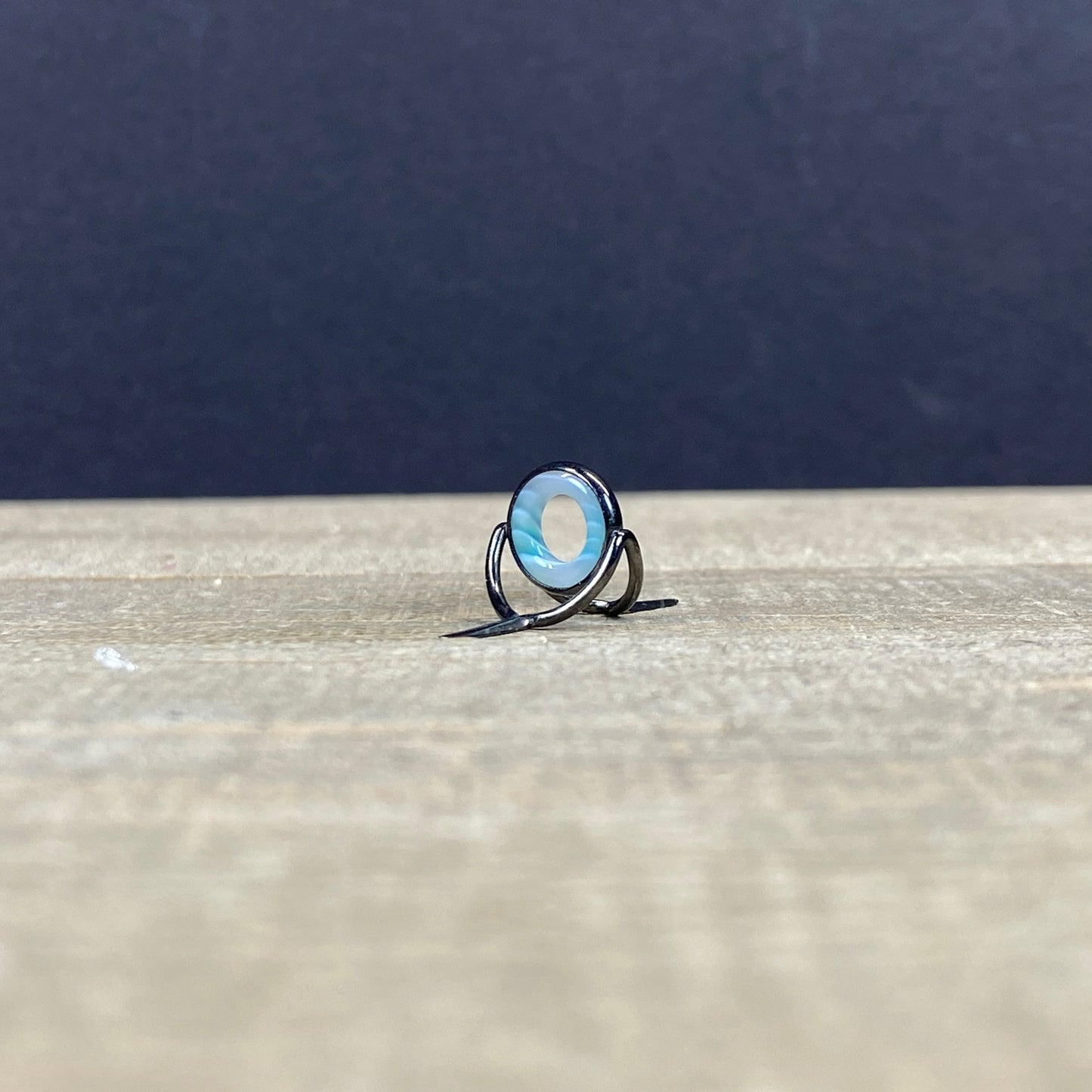 Perfect Agate Stripping Guides are handcrafted, demanding the highest quality workmanship and finish. Each Agate Stone is one of a kind, revealing its own vivid colors and character. 
This is the guide you will receive
Black Nickel is not recommended for saltwater