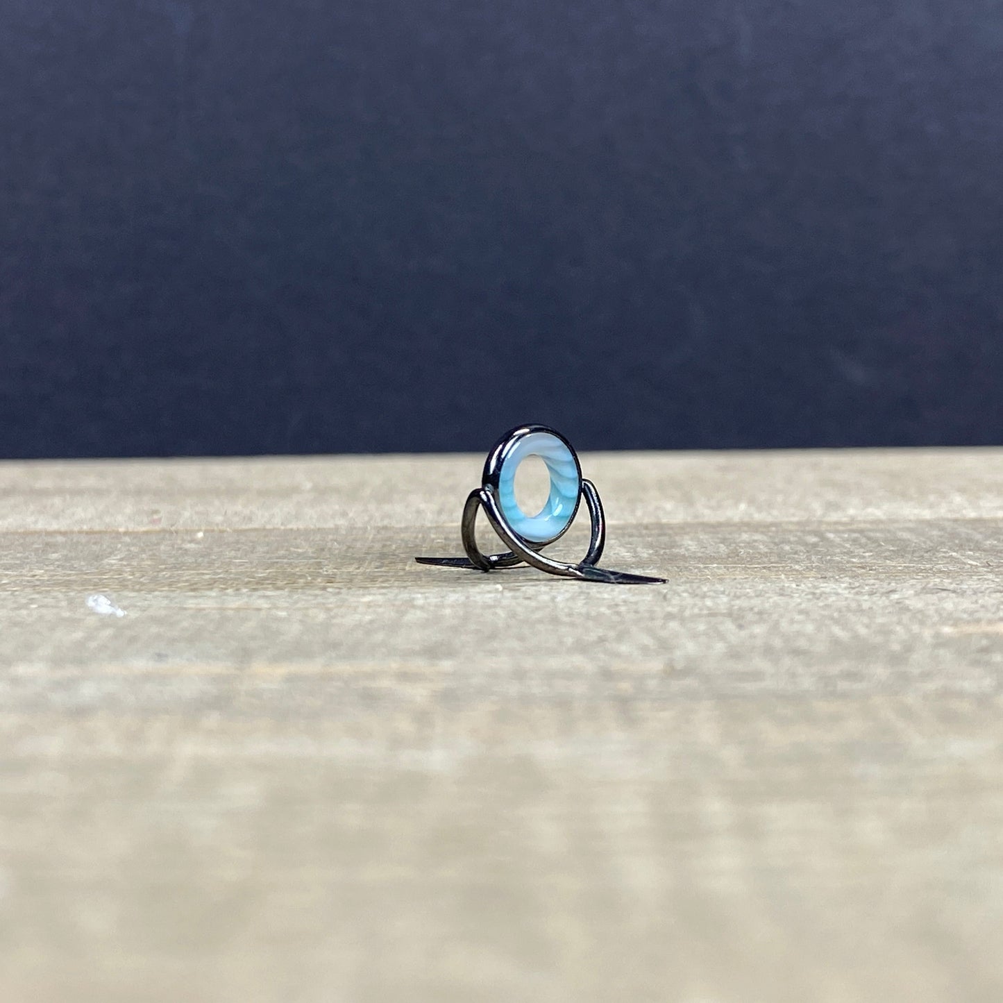 Perfect Agate Stripping Guides are handcrafted, demanding the highest quality workmanship and finish. Each Agate Stone is one of a kind, revealing its own vivid colors and character. 
This is the guide you will receive
Black Nickel is not recommended for saltwater