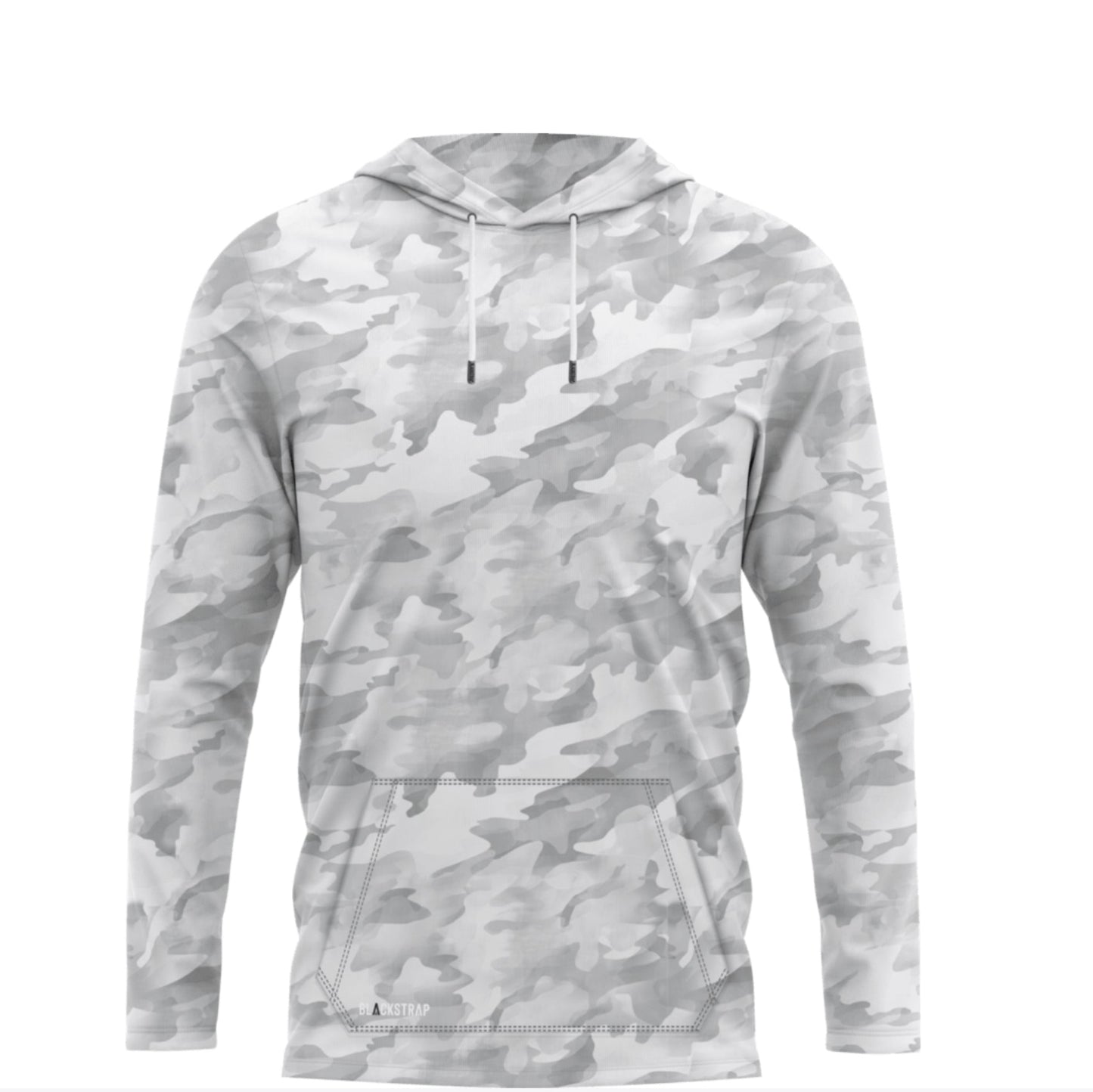 Camouflage-patterned hoodie on a white background