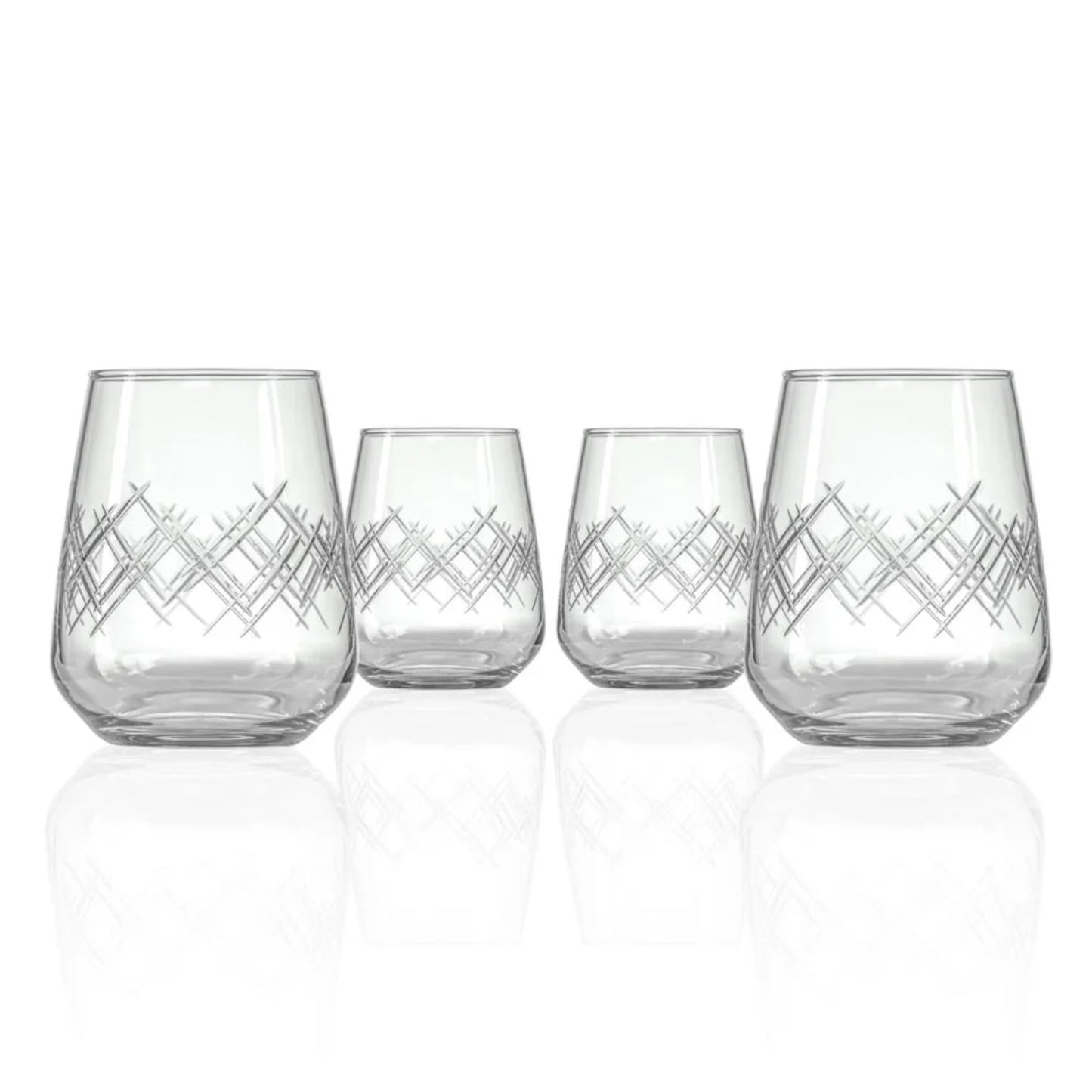 Experience the elegance of the Argyle 15.75oz Stemless Wine Glass, a timeless design inspired by the tartans of the Clan Cambell of Argyll, Scotland in the 17th century. This classic diamond pattern became an iconic symbol of British fashion after the Duke of Windsor adopted it in the 1920s. Crafted by Rolf Glass, each piece is a testament to the enduring appeal of the Argyle pattern. Elevate your wine tasting experience with this sophisticated and stylish wine glass.