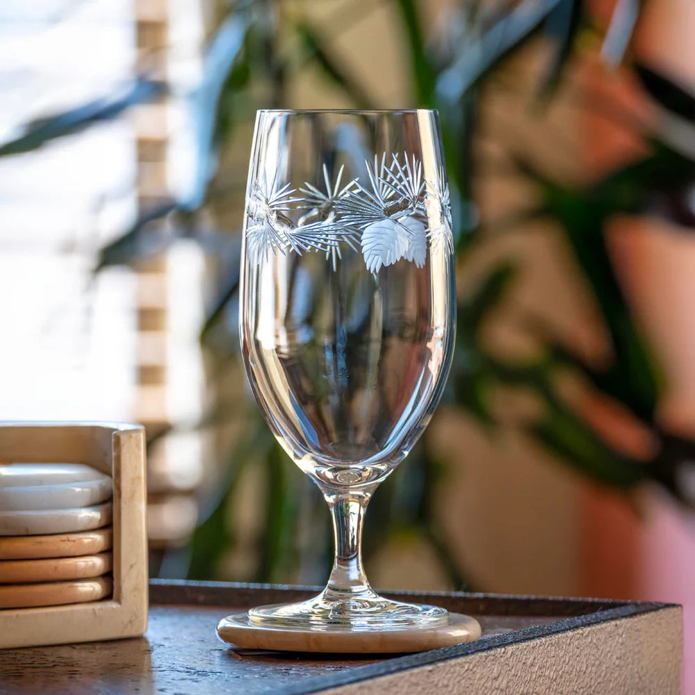 Icy Pine Footed Iced Tea Glass - Mercantile Outdoors