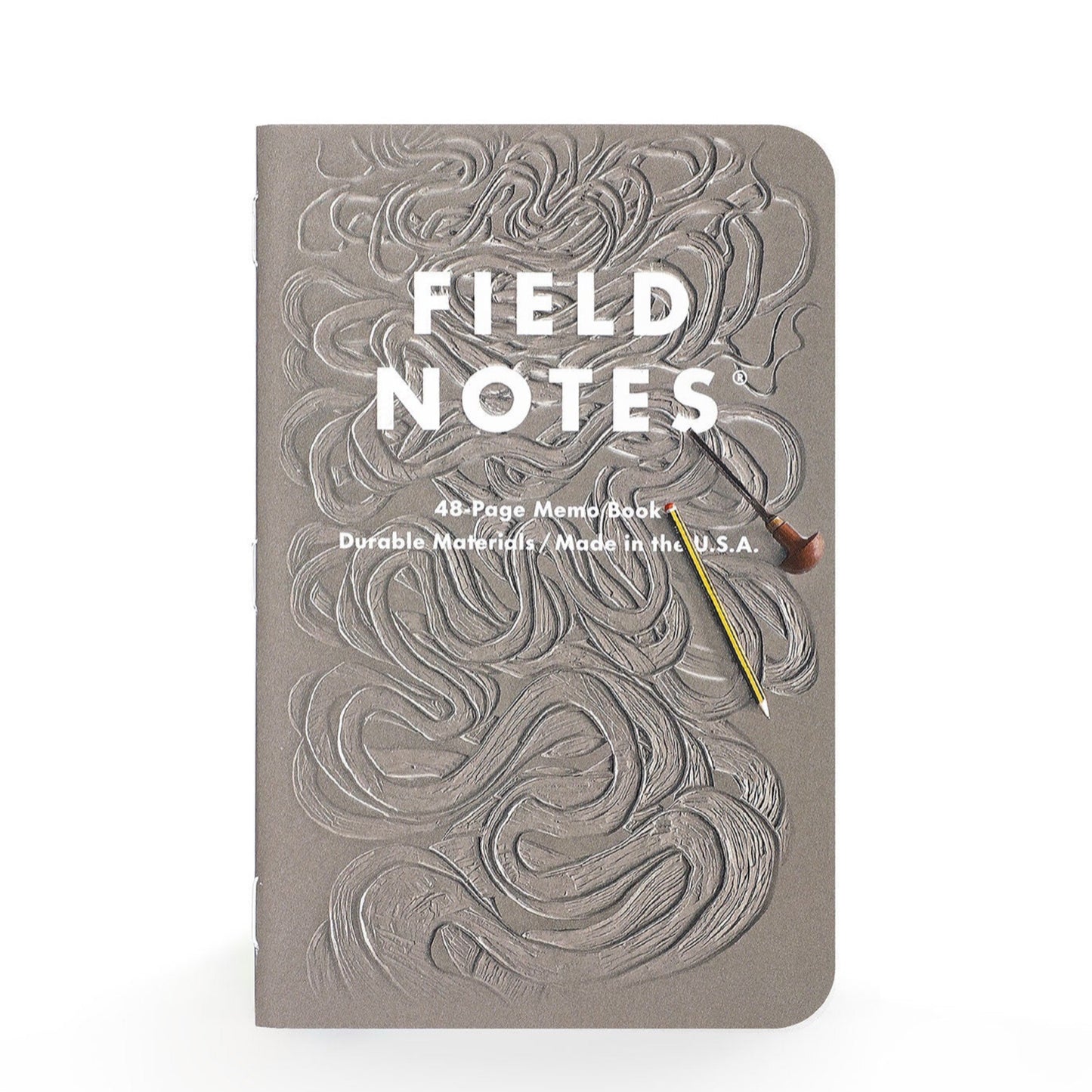 Field Notes notebook with embossed design on a white background