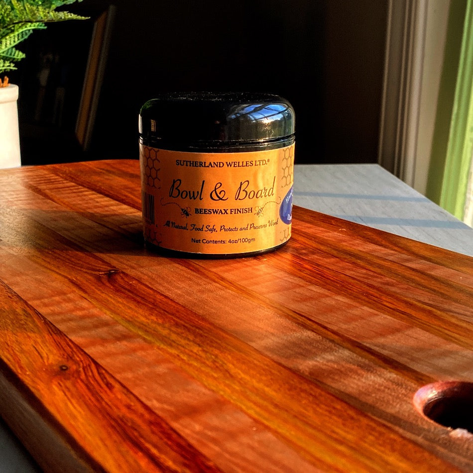 Bowl & Board™, by Sutherland Welles LTD, features an all-natural, food-safe beeswax and food-grade mineral oil wood treatment, ensuring optimal maintenance and rejuvenation of dry and dull wood.