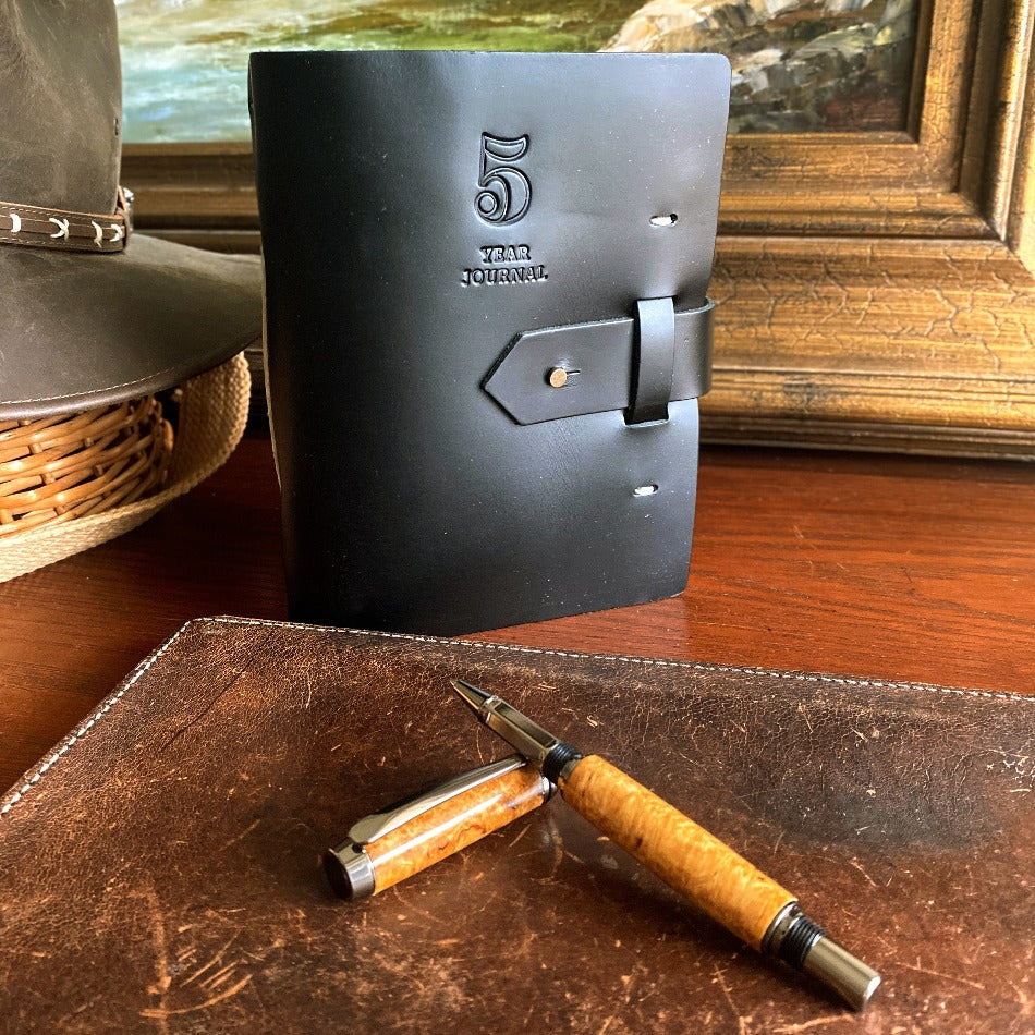 Five Year Leather Journal - Fish On! Custom Rods