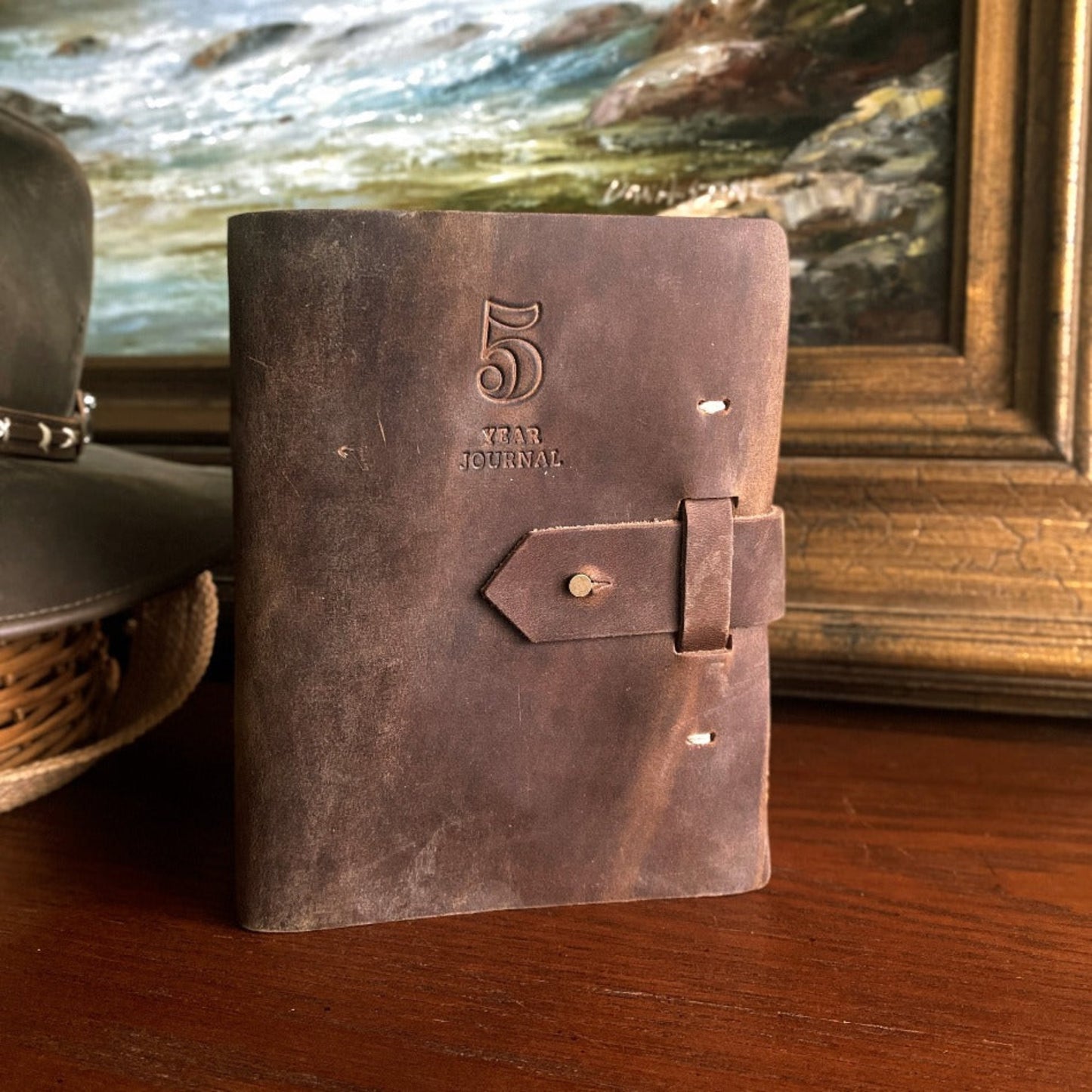 Five Year Leather Journal - Fish On! Custom Rods
