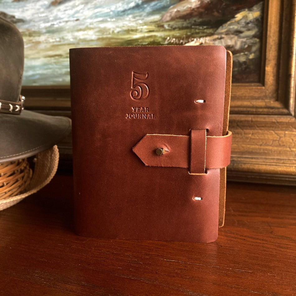Five Year Leather Journal - Fish On! Custom Rods