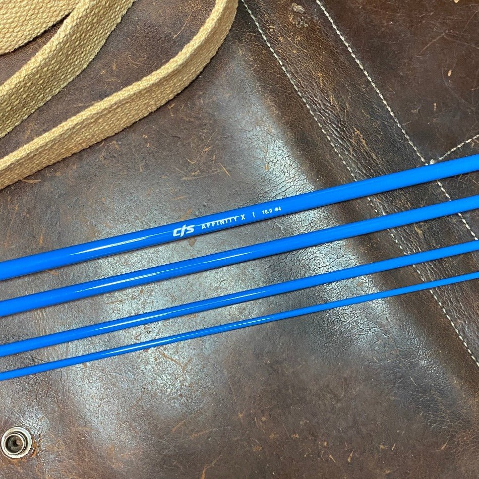 blue fishing pole blanks Affinity X Ocean Blue 10' 4wt 4pc