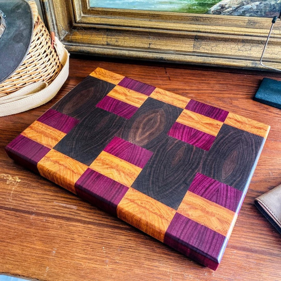 End Grain Cutting Board - Fish On! Custom Rods