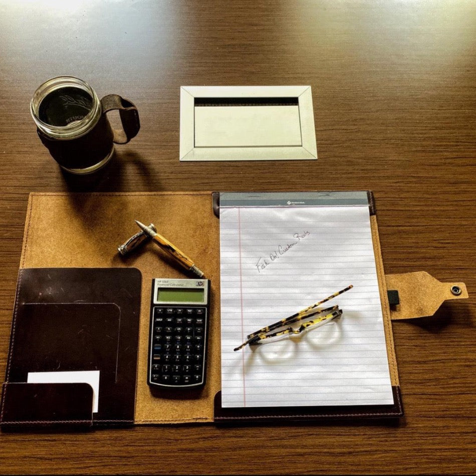 Executive Leather Notebook - Fish On! Custom Rods