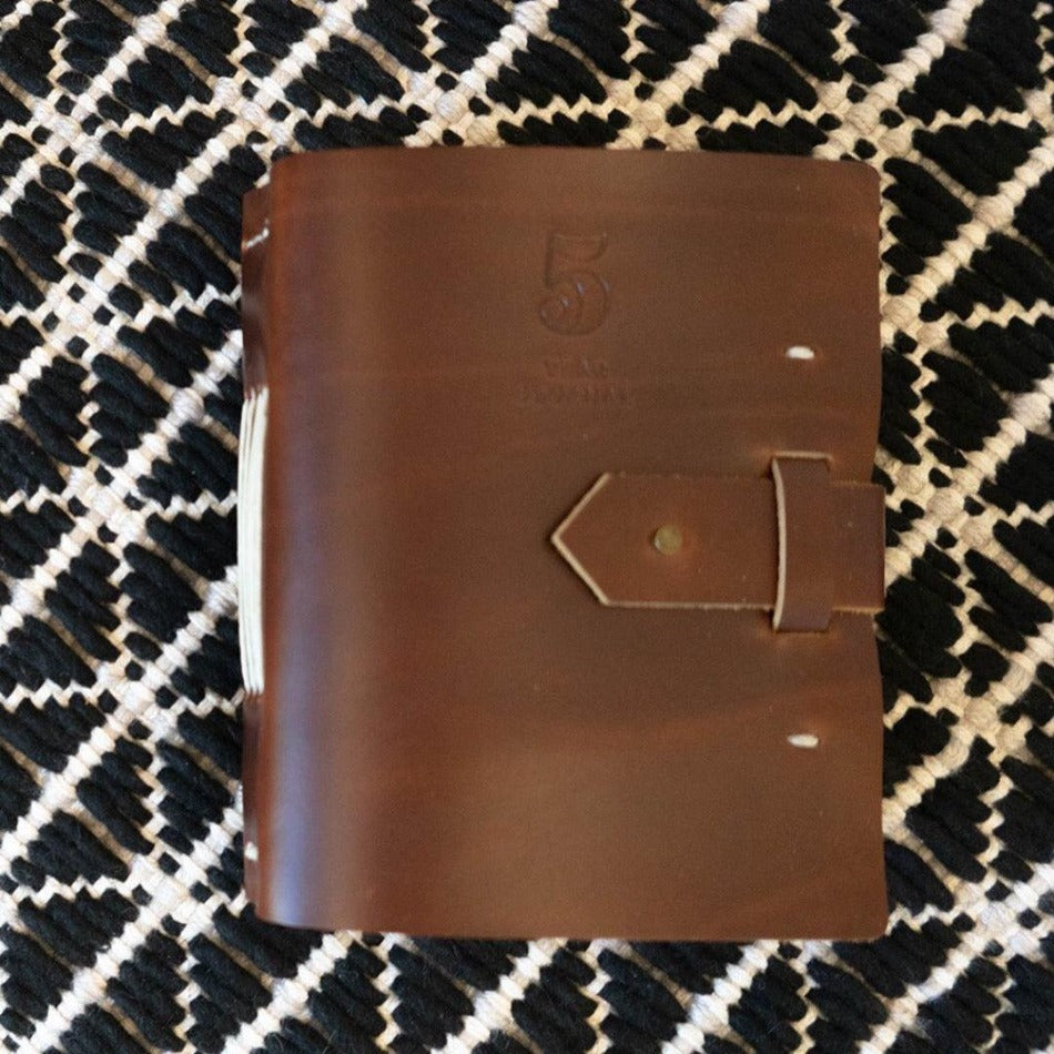 Five Year Leather Journal - Fish On! Custom Rods