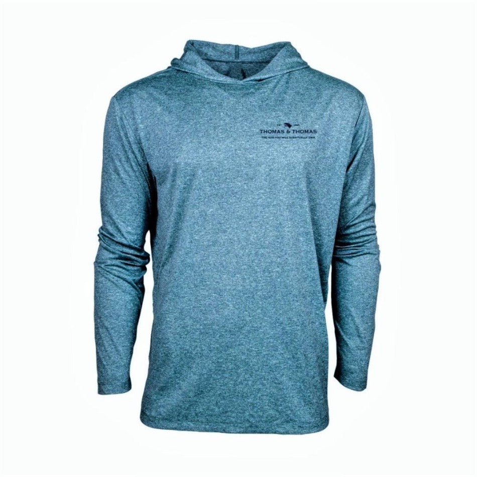 Thomas and Thomas Performance Sun Hoodie Indigo Green