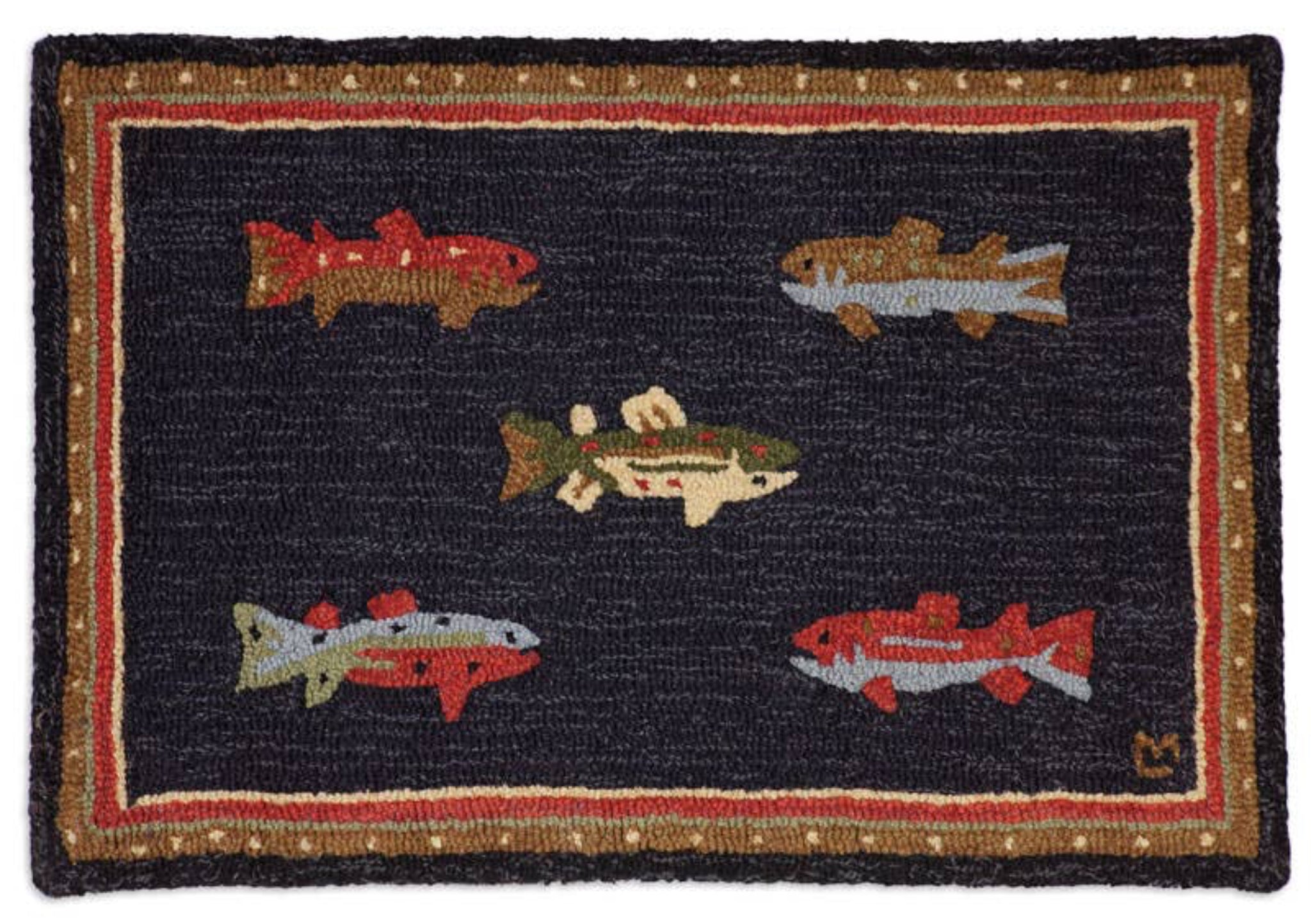 Custom Fish Can Rug River Fish Hand-Hooked Wool Accent Rug | Chandler 4 Corners – Fish On ...
