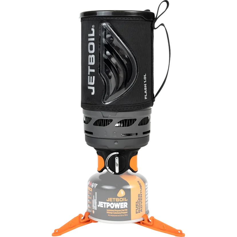 Jetboil stove system with fuel canister on a white background