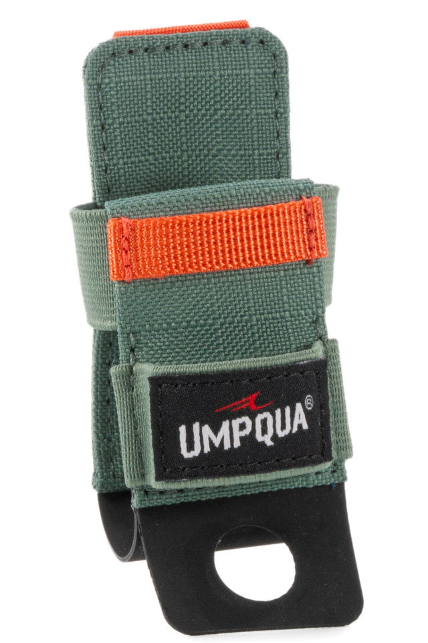 The combination of gel and shake floatants is essential for fly fishing success. Keep them together and easily accessible. The universal attachment design allows for secure and simple connection to web loops, D-rings, and MOLLE systems. It integrates seamlessly with the NorthFork pack line’s VersiLoop system, providing an added level of hook-and-loop stabilization. It holds a wide range of the most commonly used gel and powder desiccants on the market.