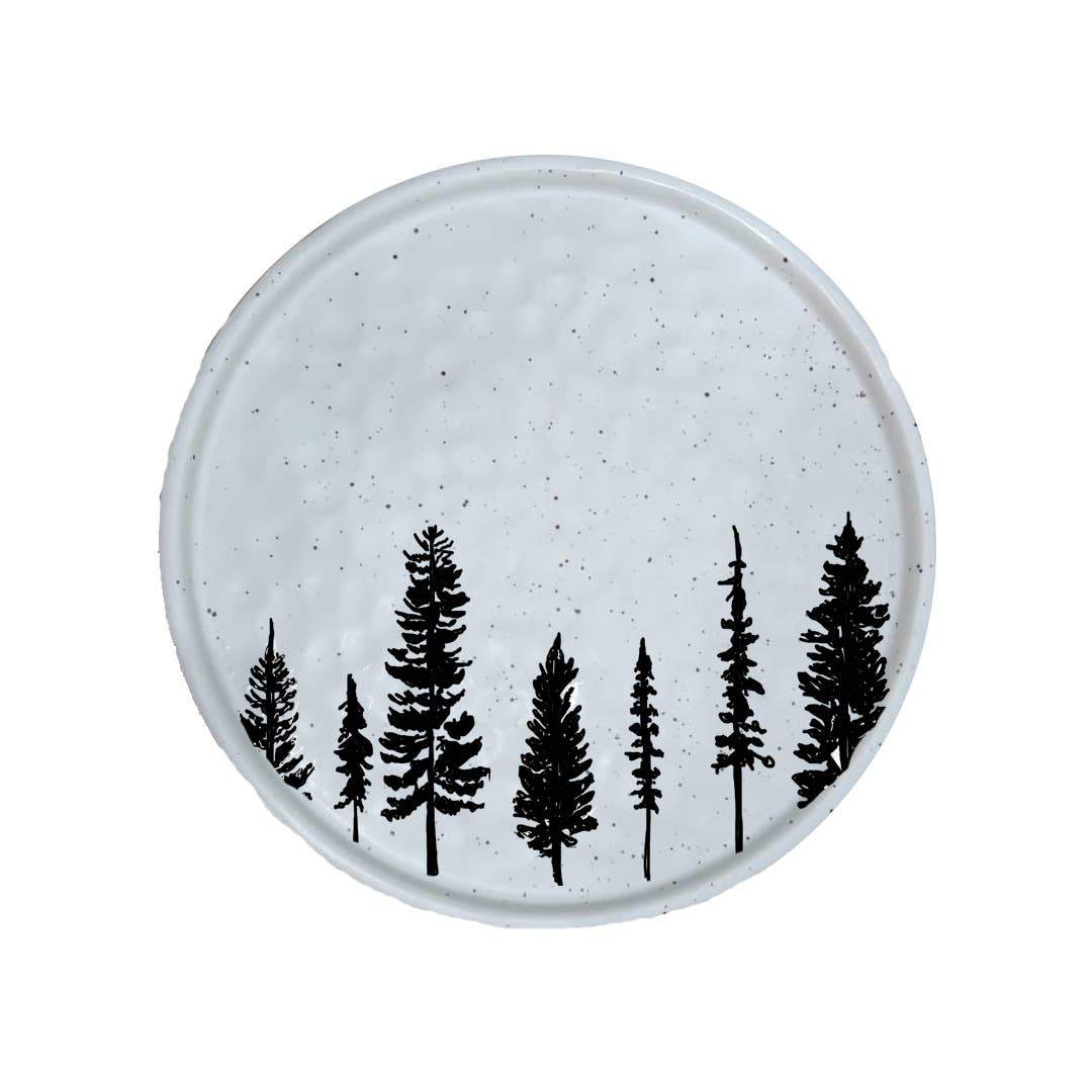 White Tree Plate White Evergreen Tree Plate | 8