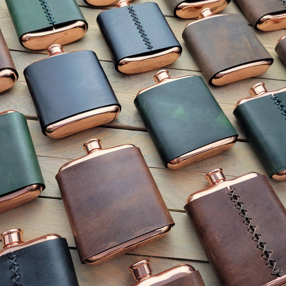 Leather-Wrapped Flasks - Mercantile Outdoors