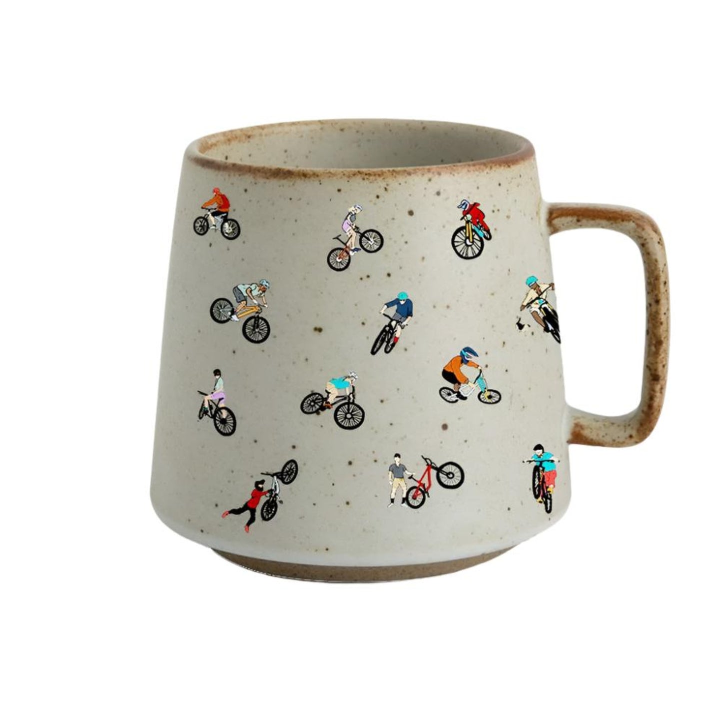 Stoneware Mountain Biker Mugs, a harmonious blend of functional artistry and rugged adventure. Crafted from stoneware, each mug is adorned with mesmerizing artisan-drawn mountain bikers navigating challenging terrains. This unique offering is a perfect gift to outdoor enthusiasts and adventure seekers.&nbsp;