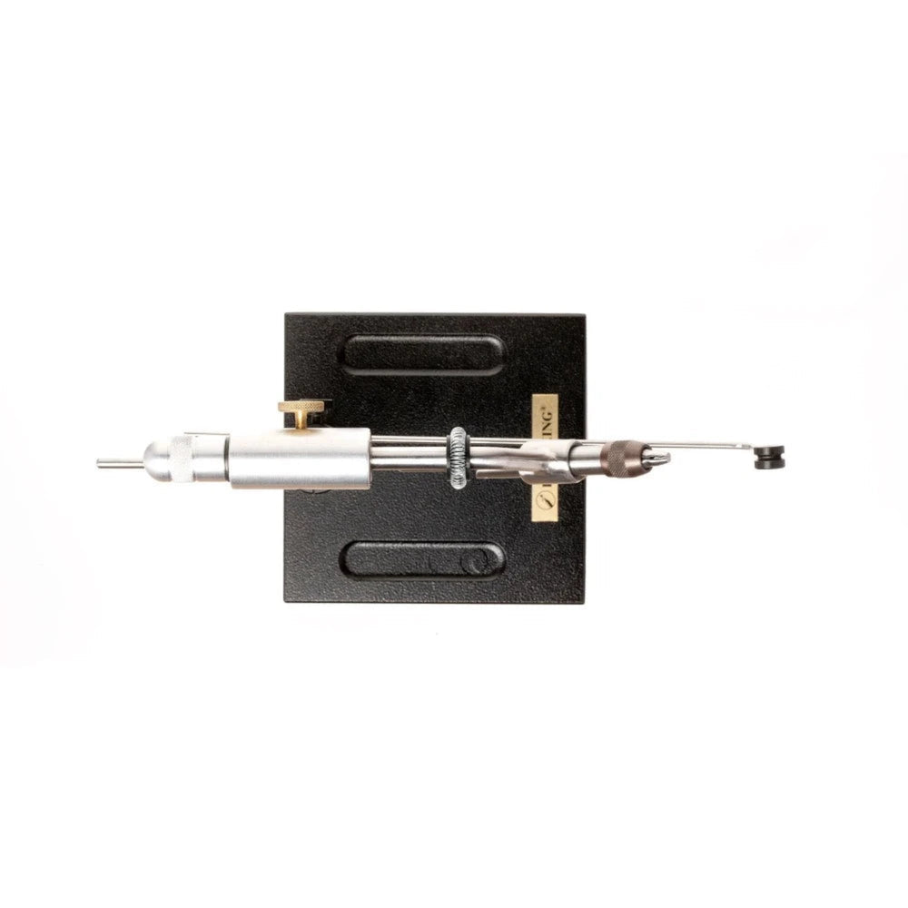 
                  
                    This finely crafted vise offers all of the great features preferred by professional tyers everywhere. With high grade brass knobs, all stainless-steel construction except the jaws made out of hardened tool steel, smooth rotation with precision ball bearings, easy height adjustment, 90° handle for speed crank, convenient material clip, notch lock cam, excellent hook holding capability 32 to 8/0, and bobbin hanger included.
                  
                