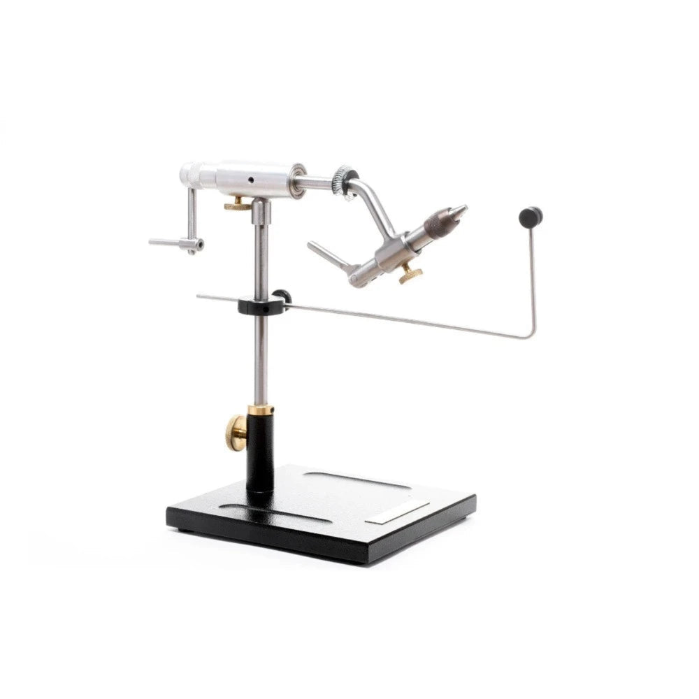 
                  
                    This finely crafted vise offers all of the great features preferred by professional tyers everywhere. With high grade brass knobs, all stainless-steel construction except the jaws made out of hardened tool steel, smooth rotation with precision ball bearings, easy height adjustment, 90° handle for speed crank, convenient material clip, notch lock cam, excellent hook holding capability 32 to 8/0, and bobbin hanger included.
                  
                