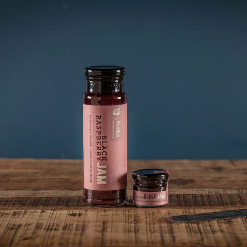 Black Raspberry Jam bottles showing different size options available