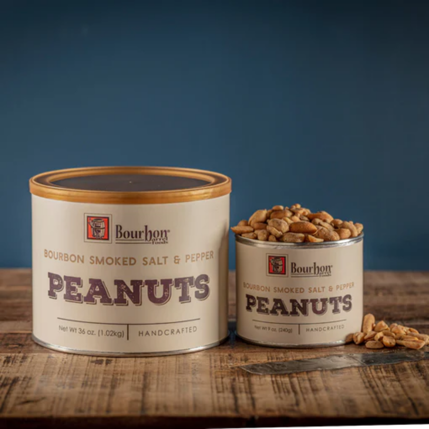 Bourbon Smoked Sea Salt and Bourbon Smoked Pepper create just the right amount of heat to keep you reaching for more. Enjoy these peanuts alongside your favorite bourbon cocktail.