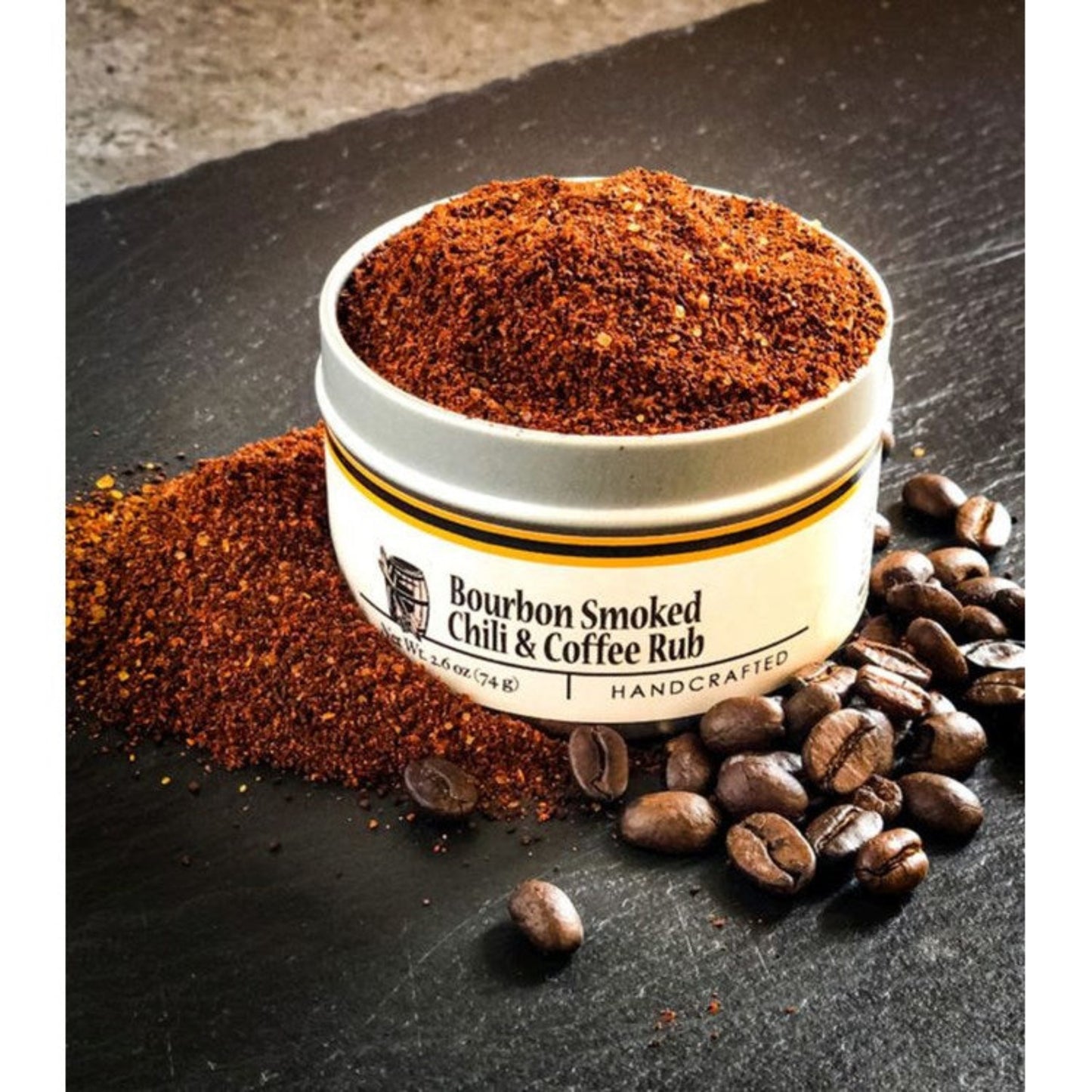 Perk up your beef, poultry, seafood and vegetables with Bourbon Smoked Chili & Coffee Rub. Created with Safais coffee beans and a blend of bourbon-smoked mild chilies and spices from Bourbon Barrel Foods this spice rub adds a robust flavor to any dish.

Nutty, Chocolatey, And Aromatic
