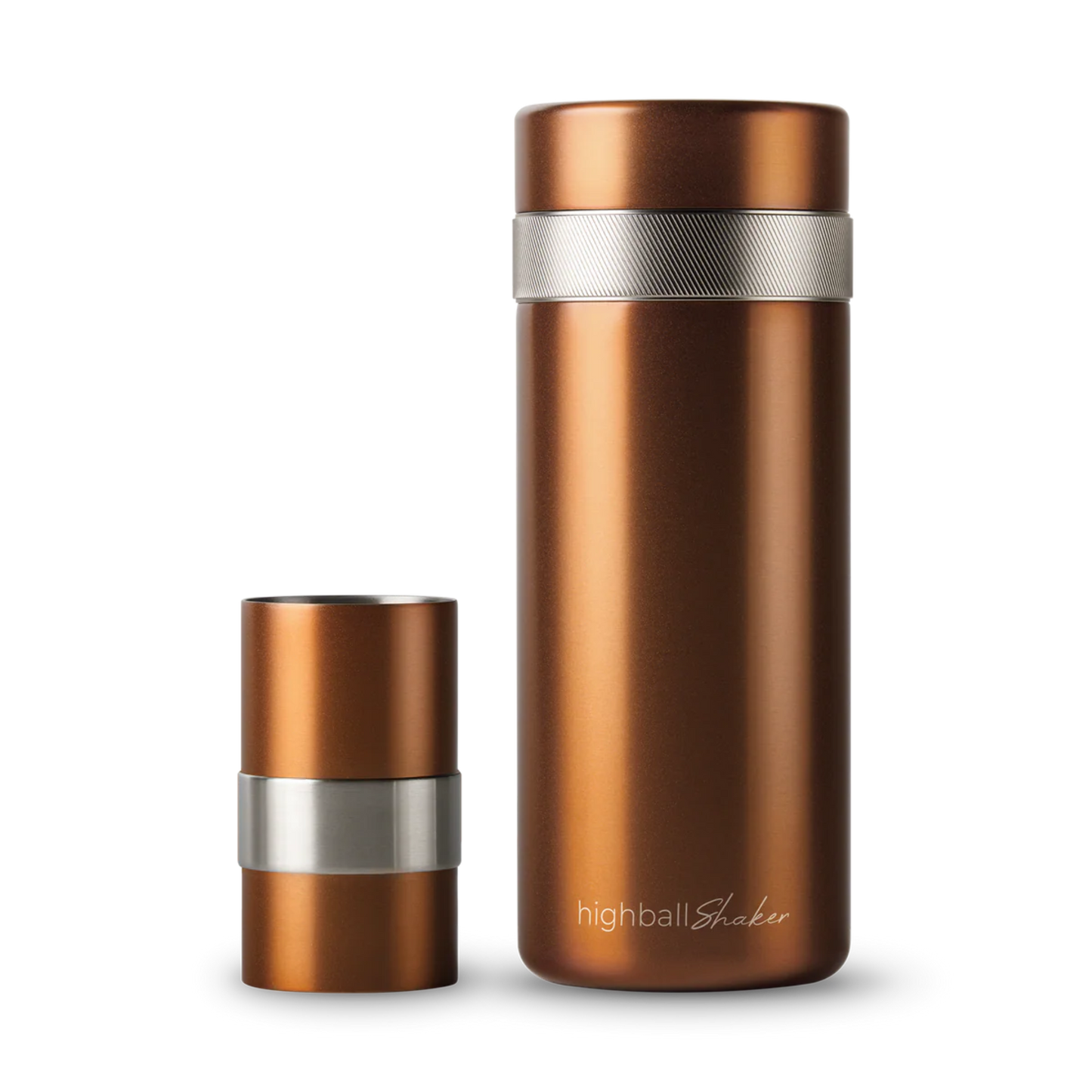 High Camp Flask Highball Shaker™ in Copper with UpScale Jigger™ – 1L vacuum-insulated batch cocktail shaker