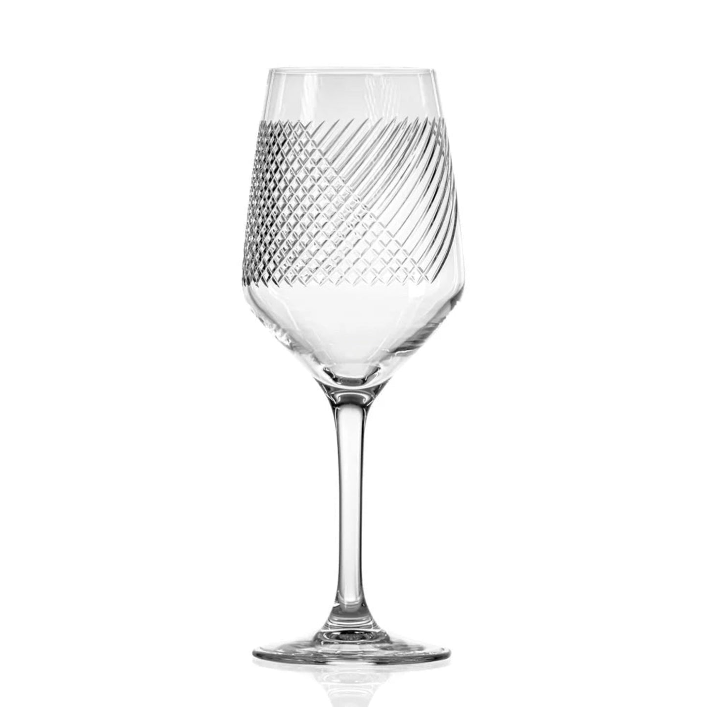 Experience the elegance of New Orleans with the Bourbon Street White Wine Glass by Rolf Glass. This collection, inspired by the French Quarter, features diamond wheel cut and polished crisscrossing lines, reminiscent of jazz clubs, Cajun eateries, and potent mixed drinks.&nbsp;