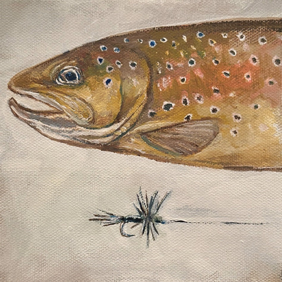 Brownie 6"x6" Acrylic J. Mosley Fine Art Paintings