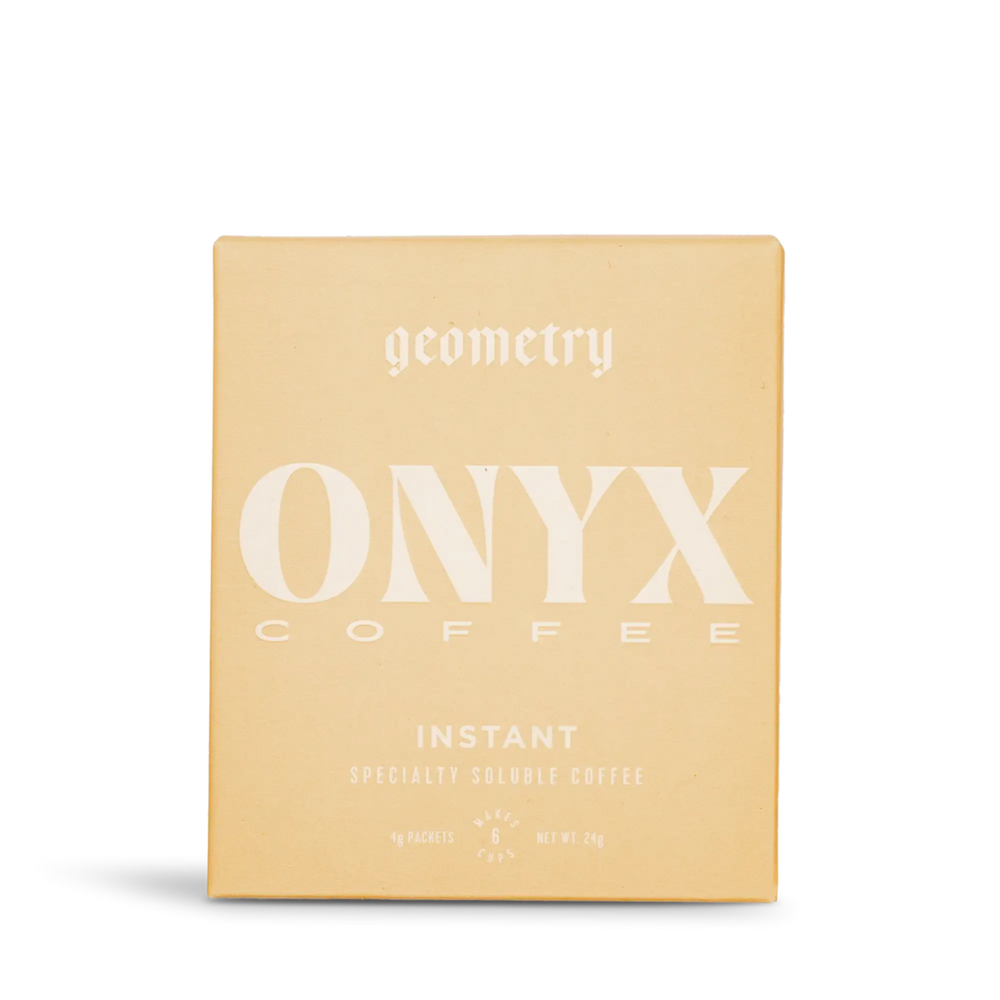 This blend unites two of our favorite coffees: a washed Ethiopia for bright florals and crisp acidity, and a washed Colombia for balance and sweetness. The result is a beautifully structured but bright cup with clarity, complexity, and a silky tactile. Perfect as a filter-style brew or an espresso-inspired concentrate, Geometry dissolves instantly into hot water or milk, delivering a refined, dynamic coffee experience anytime, anywhere.

This is available in a pack of six pre-portioned bags of soluble coffe