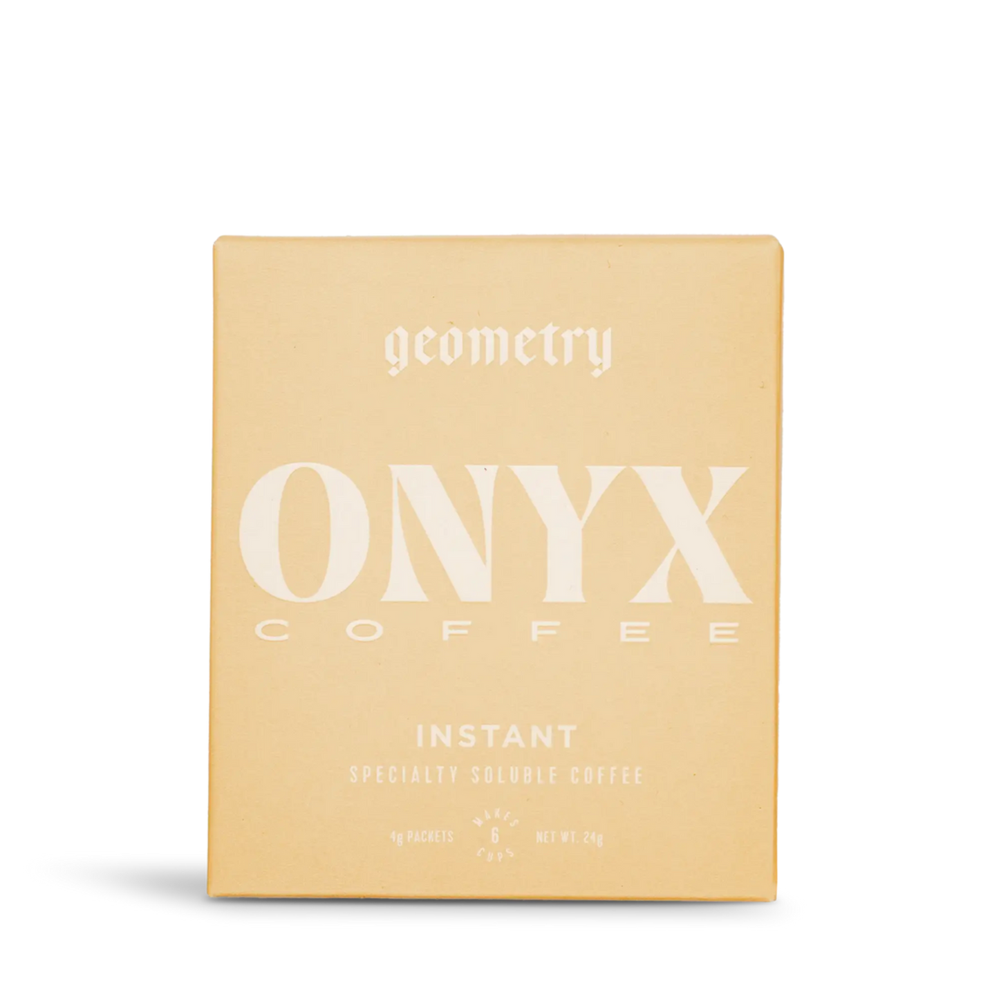 This blend unites two of our favorite coffees: a washed Ethiopia for bright florals and crisp acidity, and a washed Colombia for balance and sweetness. The result is a beautifully structured but bright cup with clarity, complexity, and a silky tactile. Perfect as a filter-style brew or an espresso-inspired concentrate, Geometry dissolves instantly into hot water or milk, delivering a refined, dynamic coffee experience anytime, anywhere.

This is available in a pack of six pre-portioned bags of soluble coffe