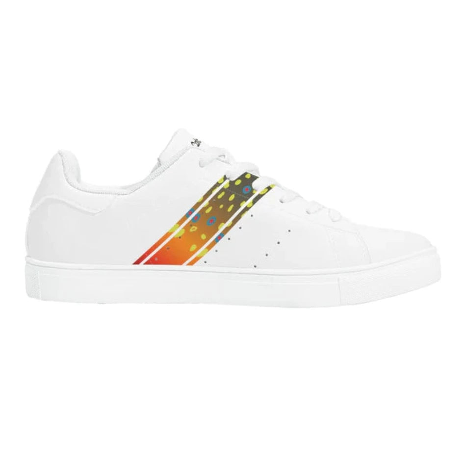 
                  
                    Men’s Brookietown Racer Leather Sneaker Meet the unique Men's Brookietown Racer Leather Sneaker from Catchflo. Perfect for all your adventures, this made-to-order footwear features comfortable padded collars, removable insoles, slip-resistant, non-marking soles, and machine-washable vegan leather. Best of all, it has a conversation-starting fishy design and reduces product and material waste. Get the most unique footwear now!
                  
                