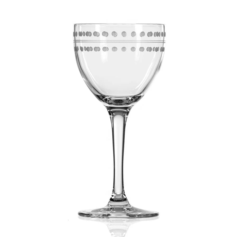 Looking for the perfect glasses to serve up your favorite classic cocktails? Look no further than the Rolf Glass Mid-Century Modern Nic & Nora Cocktail Set! This set includes four 5oz glasses, expertly crafted with the finest materials and featuring unique geometric designs inspired by the iconic mid-century modern era.

These glasses are the perfect size for serving up classic cocktails like a Martini, Manhattan, or Negroni. Their stylish design and stunning patterns make them a standout addition to any ba