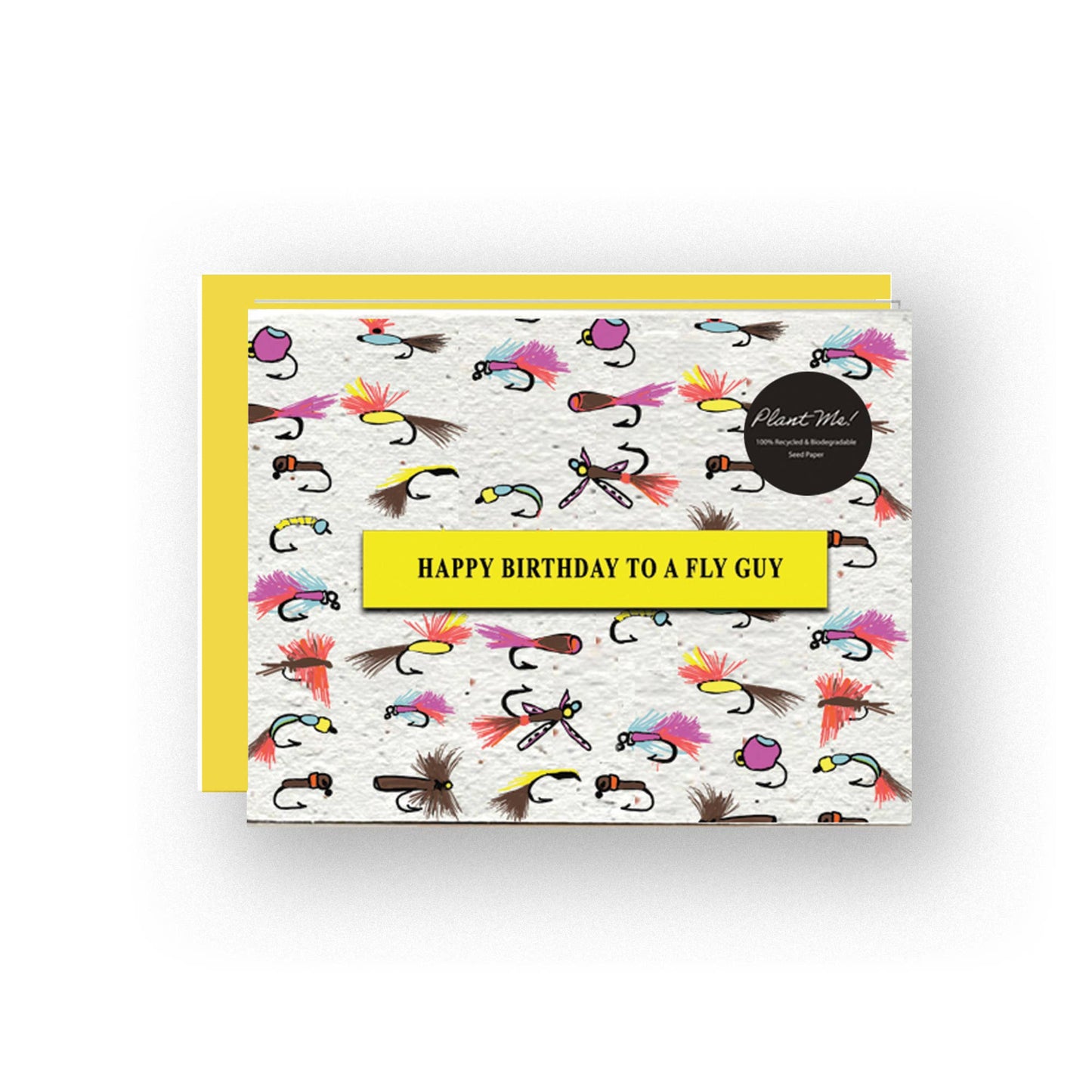 Celebrate your favorite angler’s special day with our “Reel Birthday Wishes” card. Designed for the fly guy in your life, this card features a playful and vibrant display of fishing flies. Perfect for those who appreciate the art of fly fishing, the front of the card wishes a cheerful “Happy Birthday” to the fly guy, while the background showcases an array of intricate fishing flies. Each fly is meticulously illustrated to capture the essence of this beloved sport and the excitement it brings.