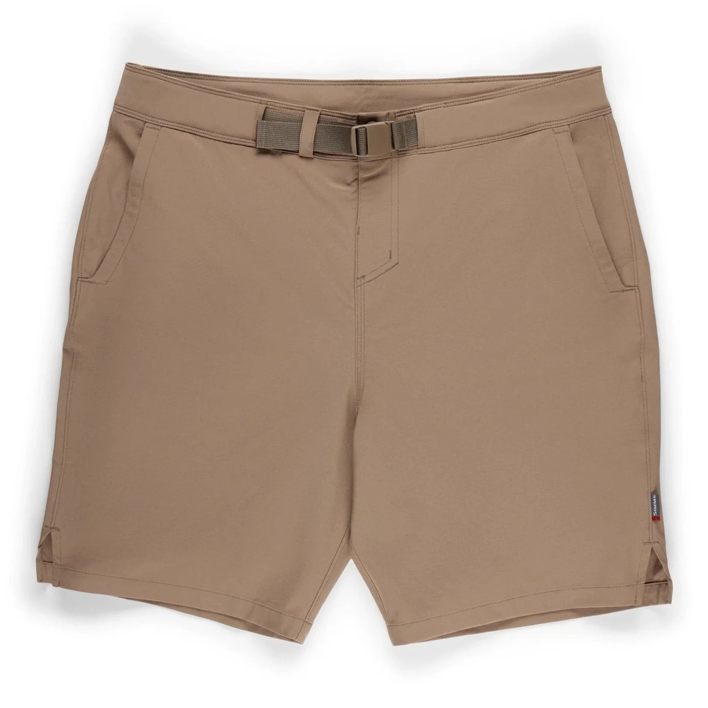 Brown shorts with a belt on a white background