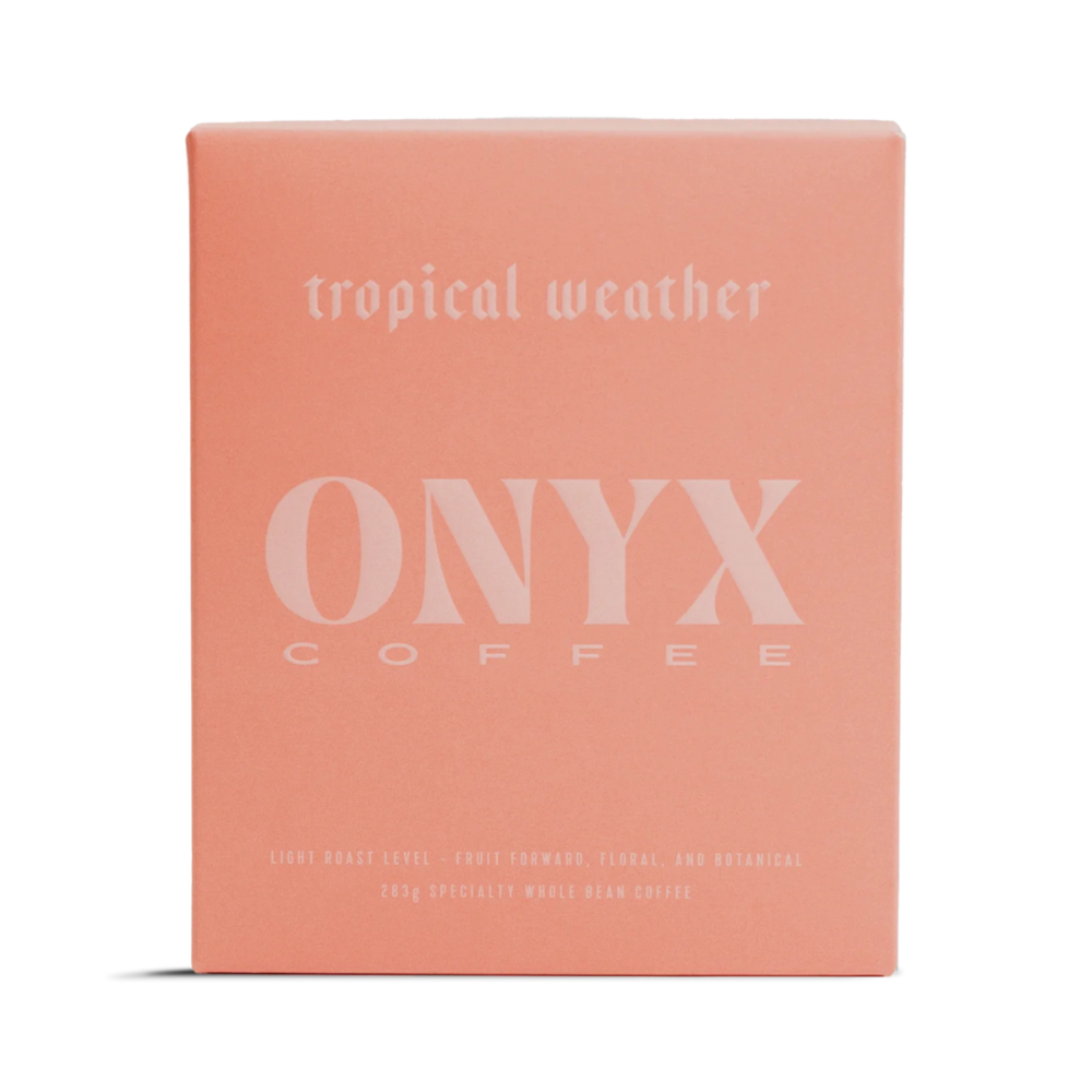 Tropical Weather Tropical Weather is a seasonal blend that embraces the adventurous spirit of coffee from our beloved Ethiopia. We combine a bright washed coffee with delicate florals and a bold, natural processed coffee with pungent fruit and natural sweetness. The result is truly greater than the sum of its parts.
