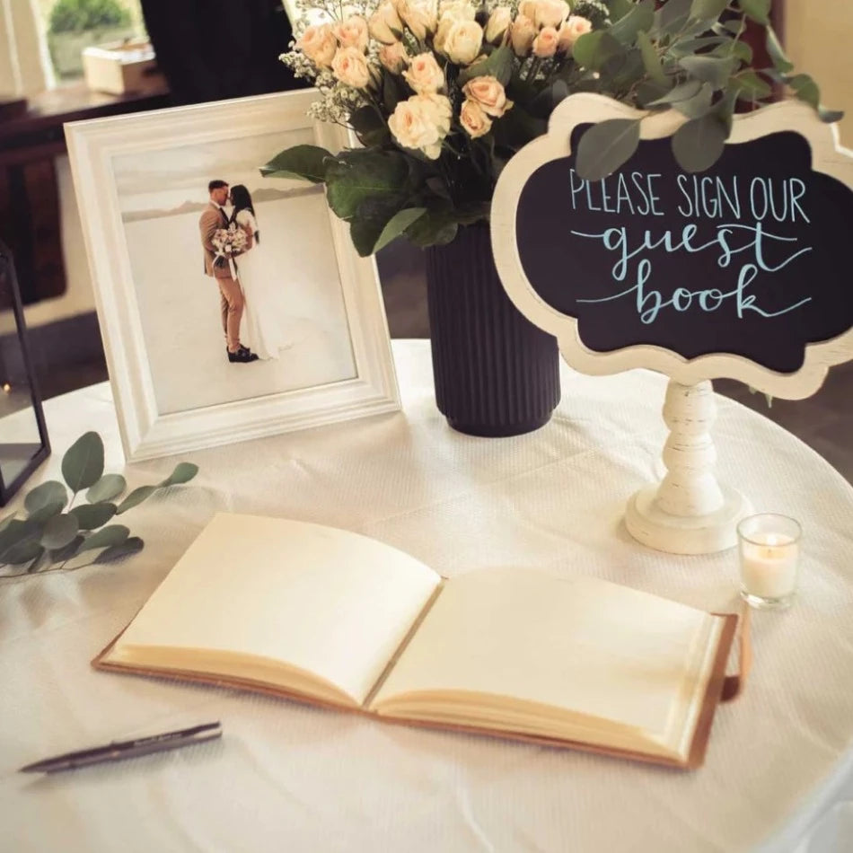 
                  
                    Whether you own a B&B or you're simply trying to capture memories from your wedding, special events or hunting club, our Leather Guest Registry ticks all the boxes.  It features top-grain leather, a hand-sewn binding, and comes with either flap-tie or buckle closure.  
                  
                