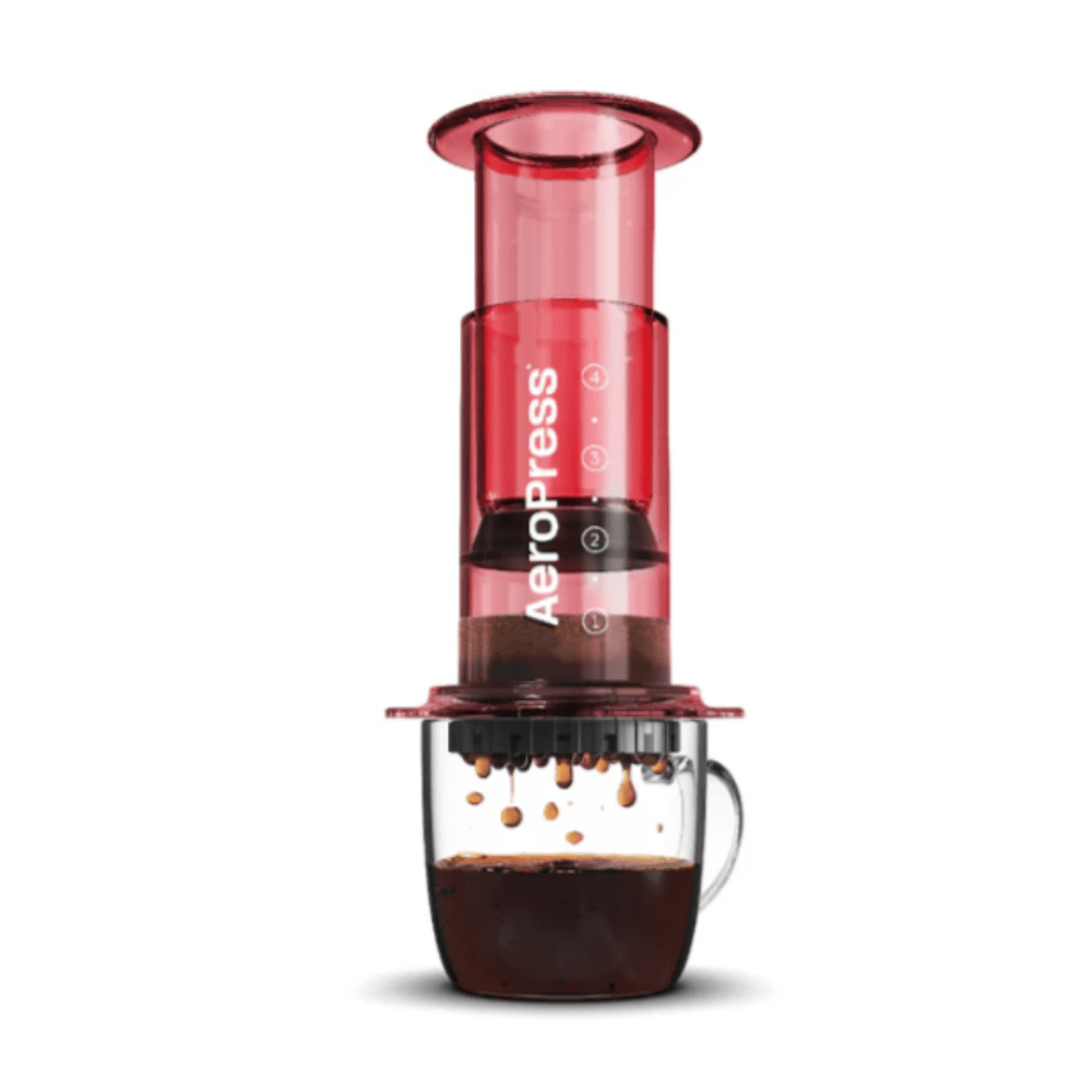 AeroPress Clear Coffee Maker Clear Red - Fish On! Custom Rods