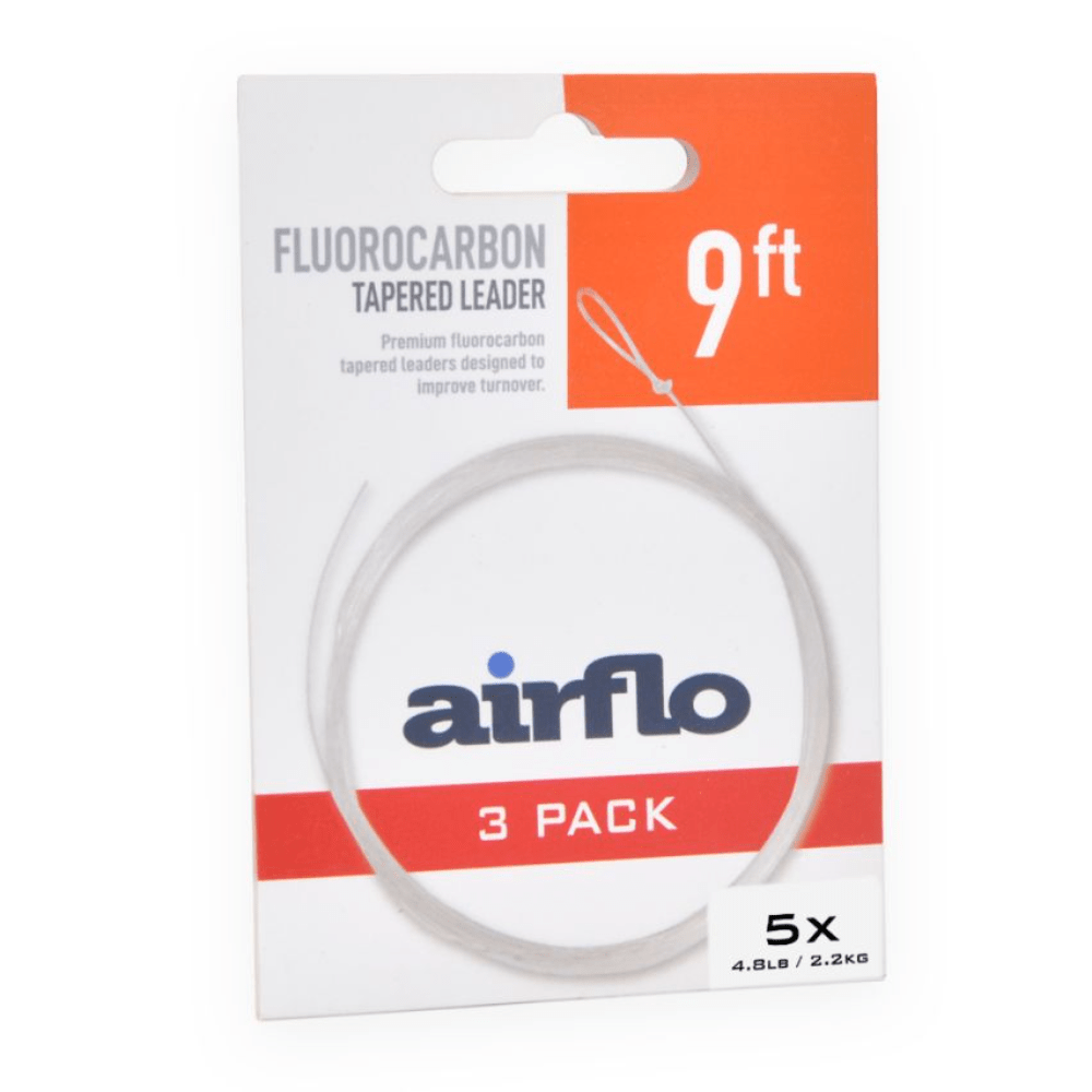 Airflo G5 Fluorocarbon Tapered Leaders - 9' - 3 Pack - Fish On! Custom Rods