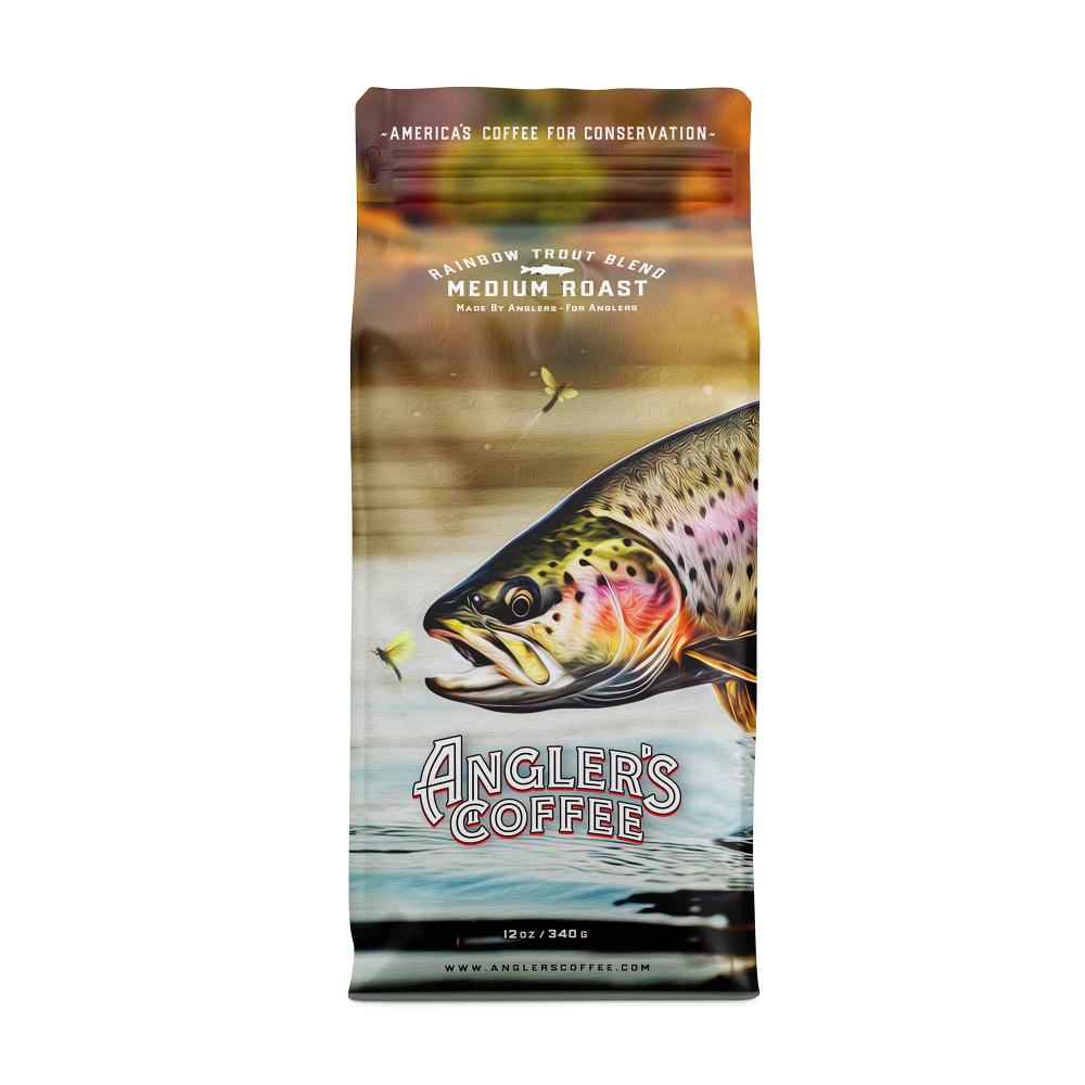 Angler's Coffee Rainbow Trout Blend - Organic Medium Roast Coffee (12oz) - Fish On! Custom Rods