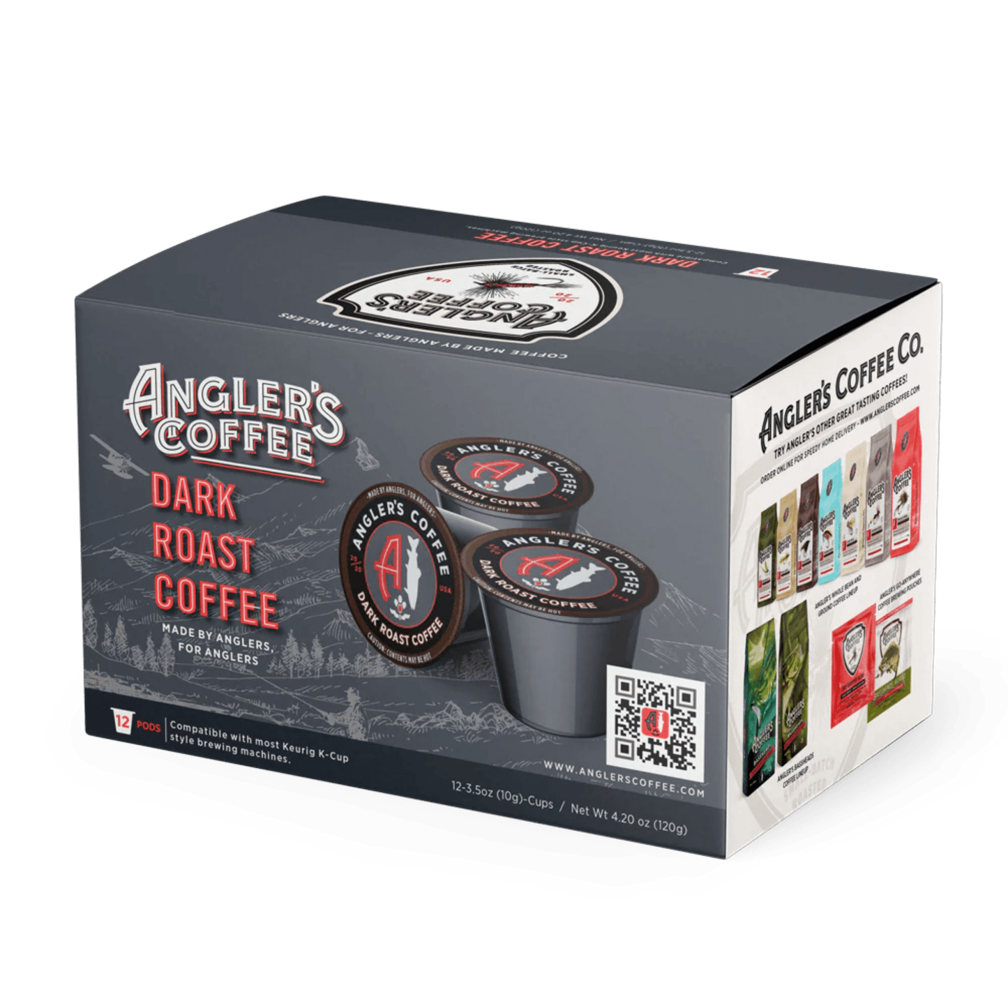 Angler's Coffee Single Serve Coffee Pods - Dark Roast - Fish On! Custom Rods