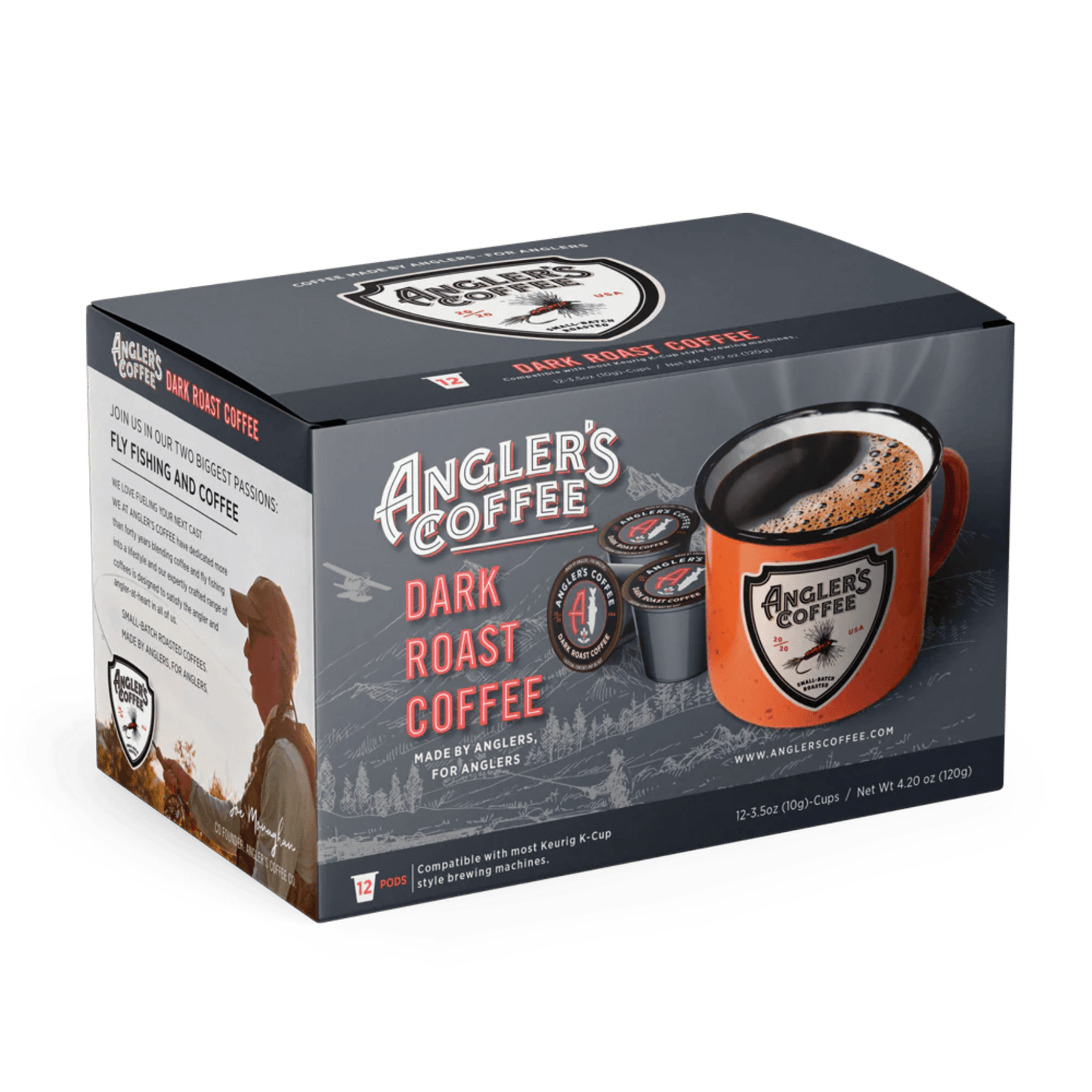Angler's Coffee Single Serve Coffee Pods - Dark Roast - Fish On! Custom Rods
